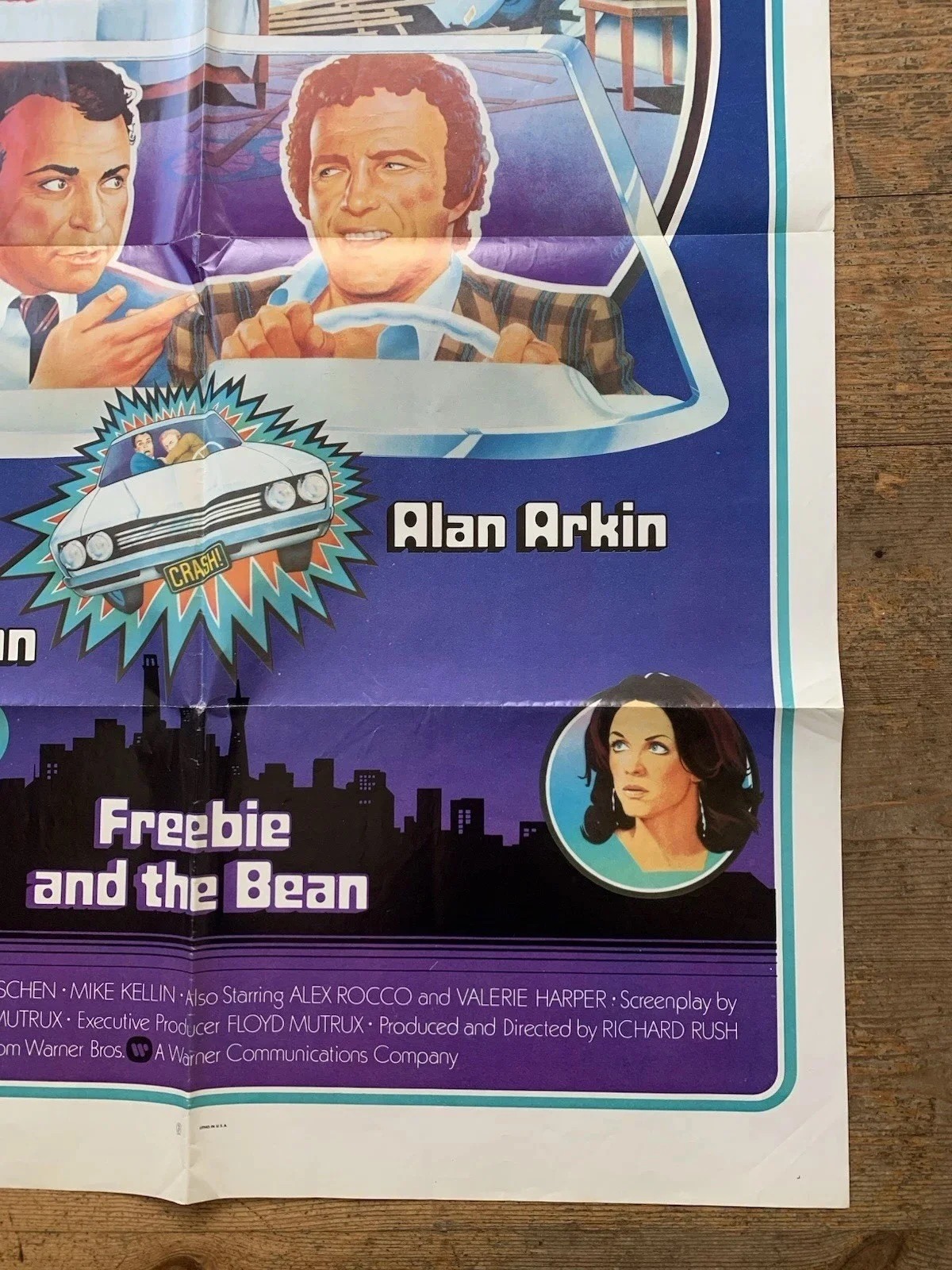 ORIGINAL 1974 FREEBIE & THE BEAN 1 SHEET FILM POSTER JAMES CAAN PRINTED USA VGC, изображение 2