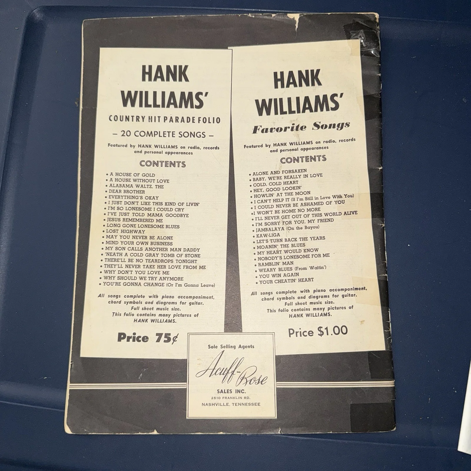 Vintage HANK WILLIAMS’ Country Hit Parade Original Songbook C.1950, image 2