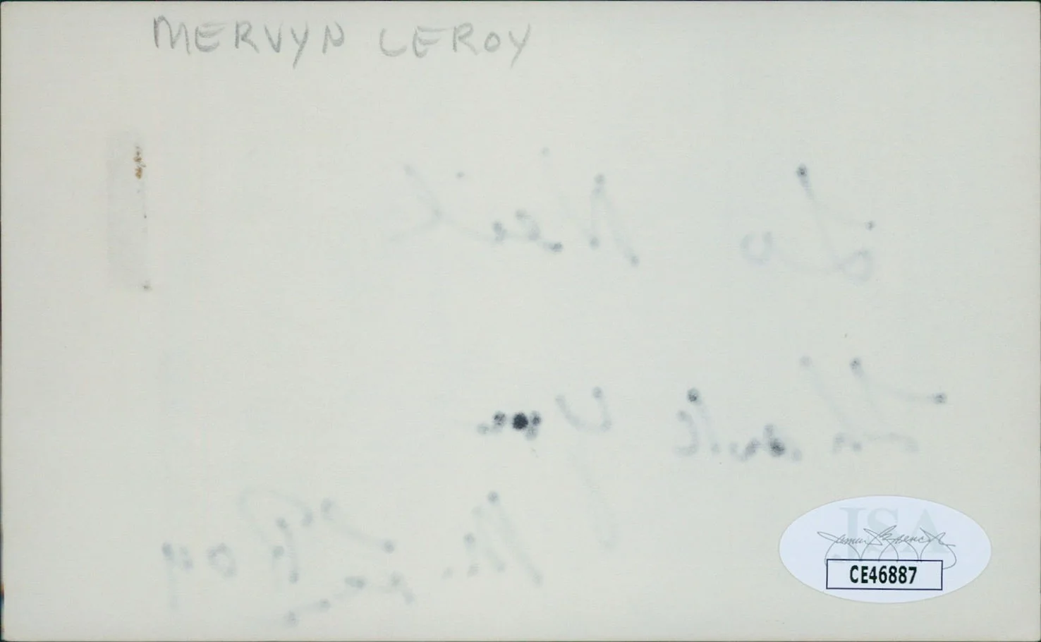 Mervyn LeRoy — Mervyn LeRoy Director Producer Signed 3x5 Index Card JSA Authentic Personalized, изображение 2