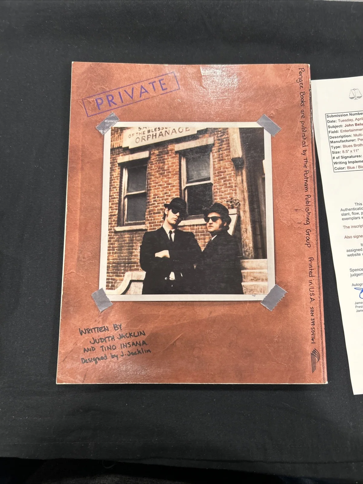 Blues Brothers: Private Signed John Belushi, Dan Aykroyd, Judi Belushi JSA, image 5