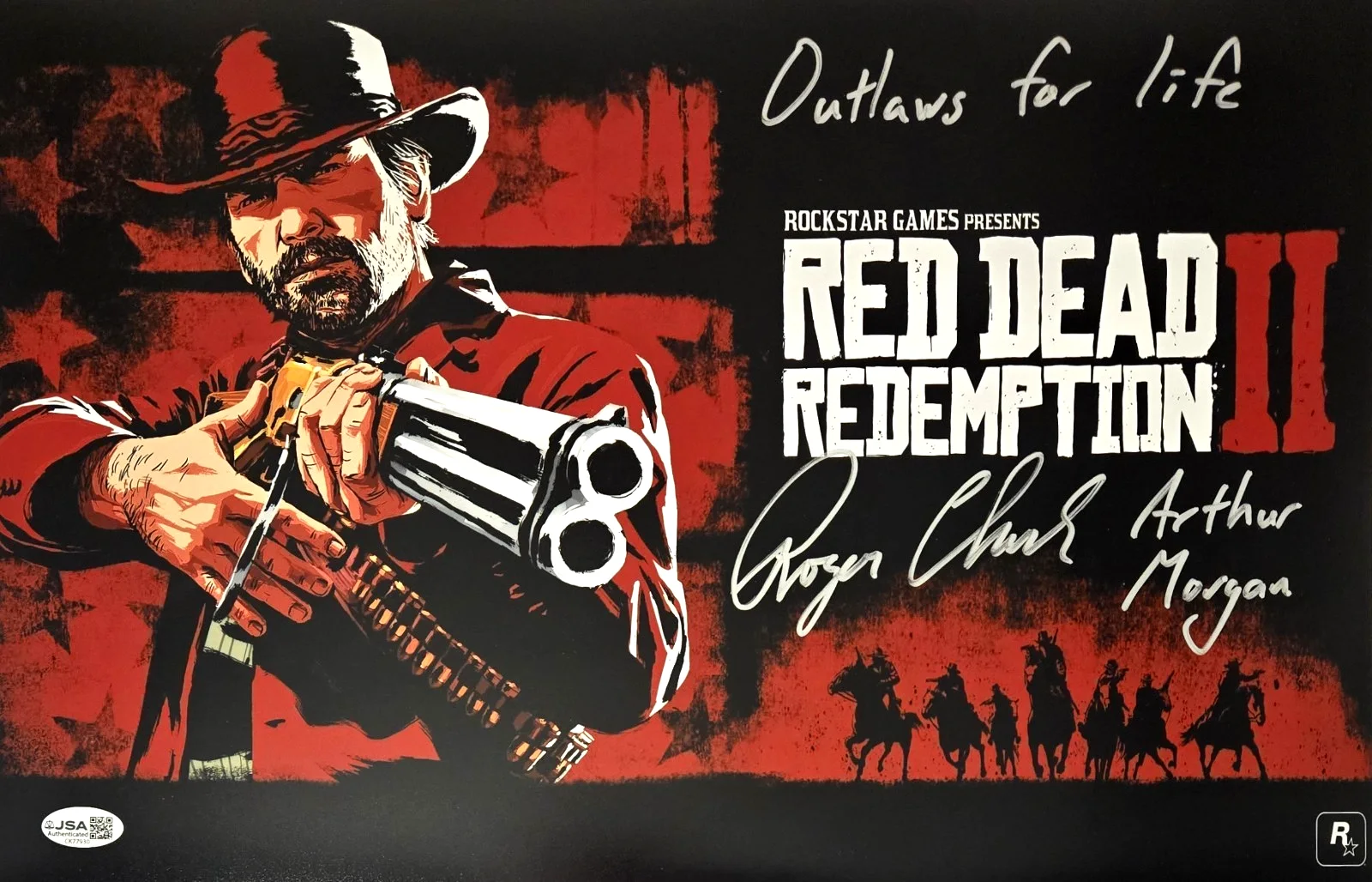 Roger Clark — Arthur Morgan Signed Photo Red Dead Redemption Roger Clark 11x17 JSA COA 930