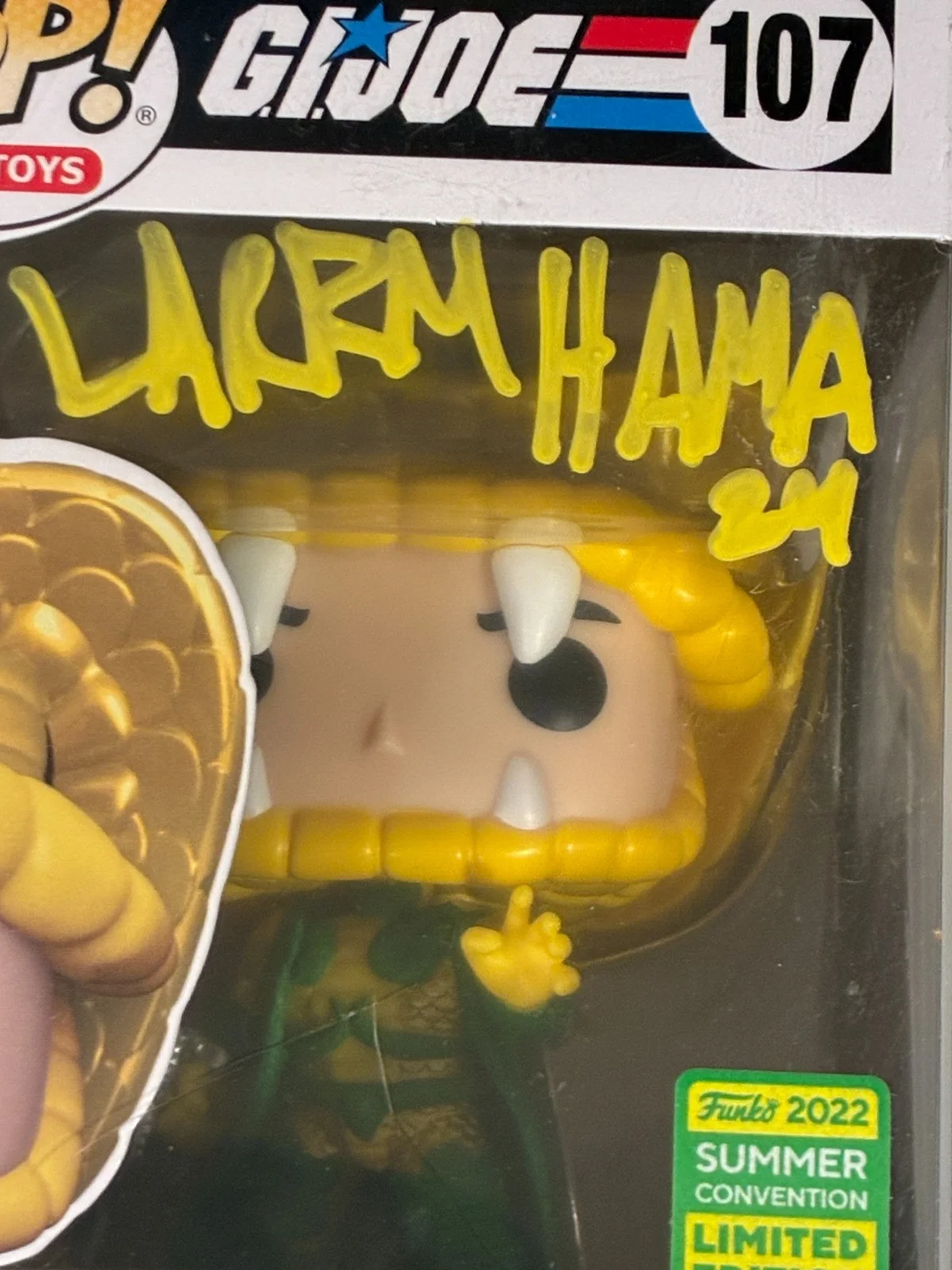 LARRY HAMA. Funko Pop SIGNED GI Joe "SERPENTOR" With COA, image 4
