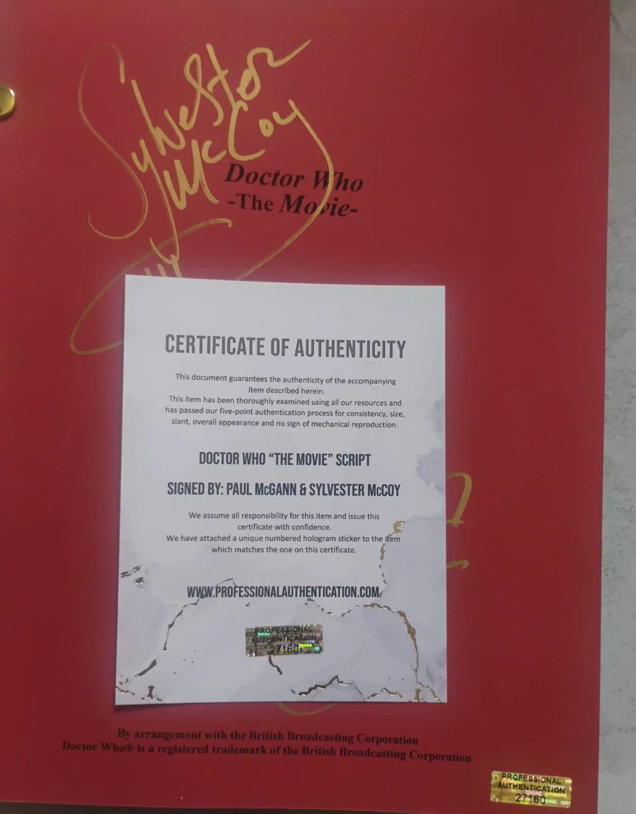 Paul McGann & Sylvester McCoy Hand Signed Doctor Who Script COA - NO US TARIFFS, image 5