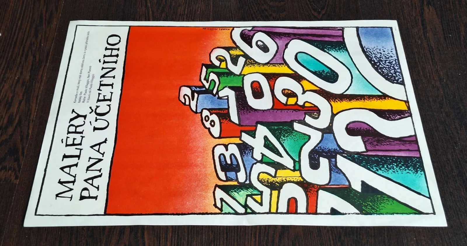 FANTOZZI AGAINST THE WIND 1980, ORIGINAL A3 CZECH MOVIE POSTER, KAREL MISEK, изображение 2
