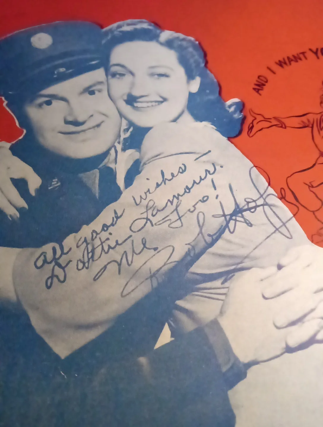 Dorothy Lamour — Dorothy Lamour & Bob Hope Signed Music Sheet 1941 No COA, image 2