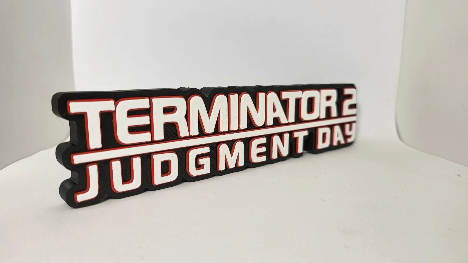 Terminator 2 Judgement Day Logo Free Standing Sign 3D Printed Movie Desk Decor, изображение 2