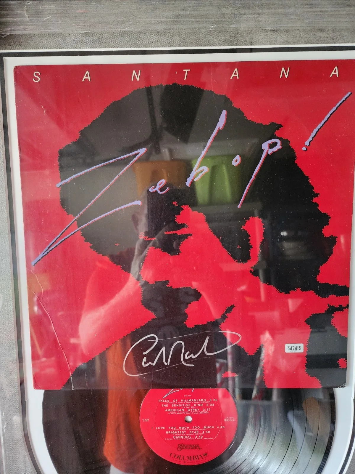 Santana signed album cover in deluxe frame with c o a, image 4