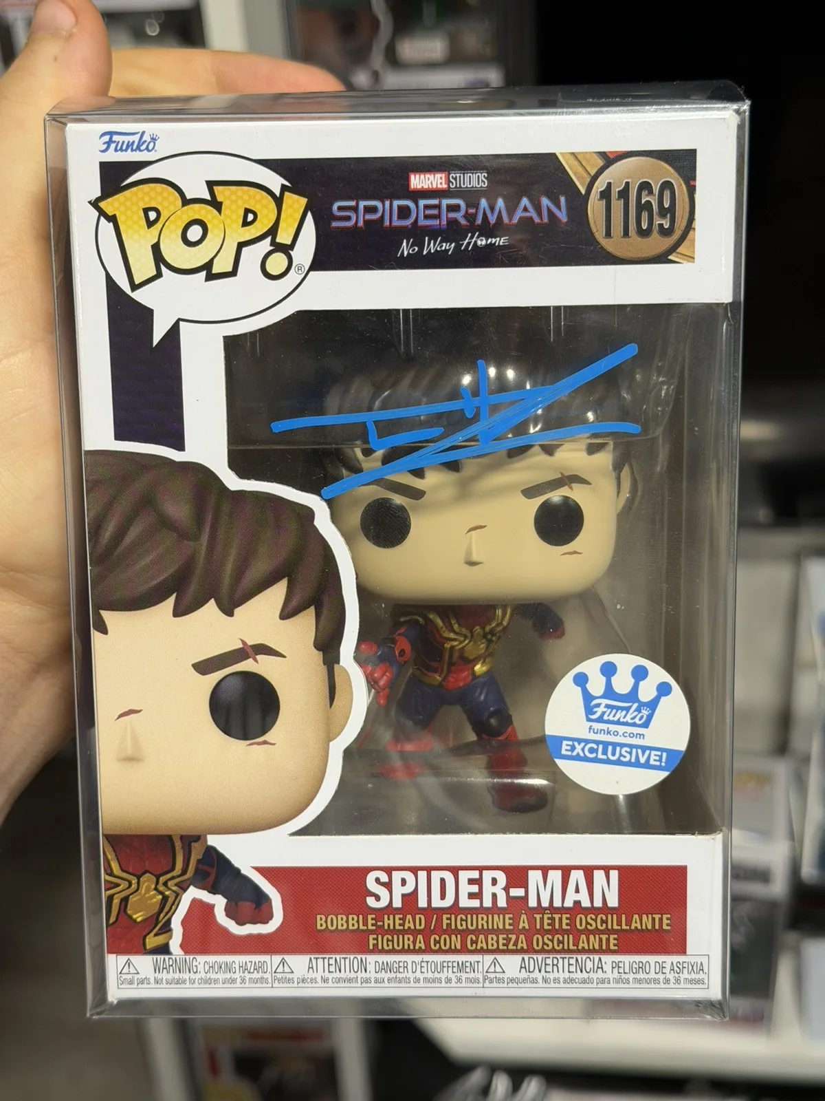 Tom Holland — Tom Holland Signed Spider-Man No Way Home Funko Pop 1169 SWAU COA Marvel