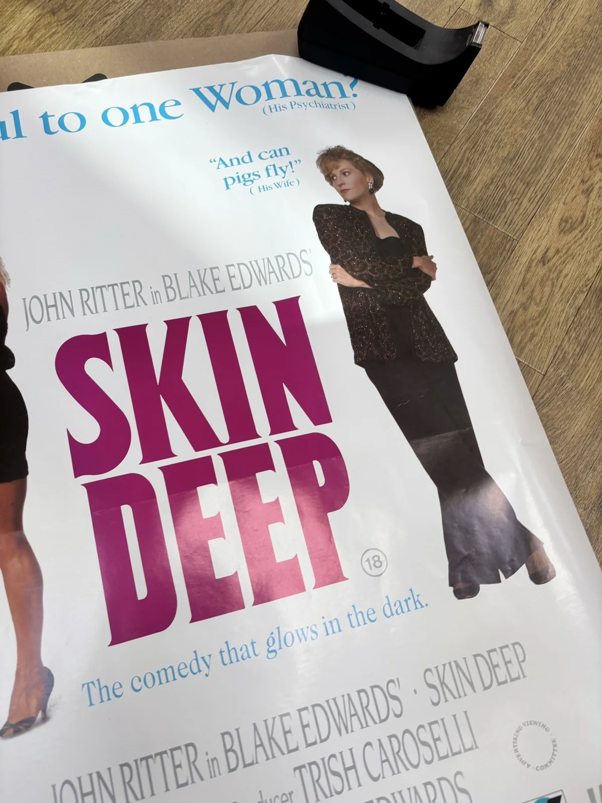 SKIN DEEP (1989) Original Cinema Quad Movie Poster - John Ritter, Alyson Reed, изображение 4