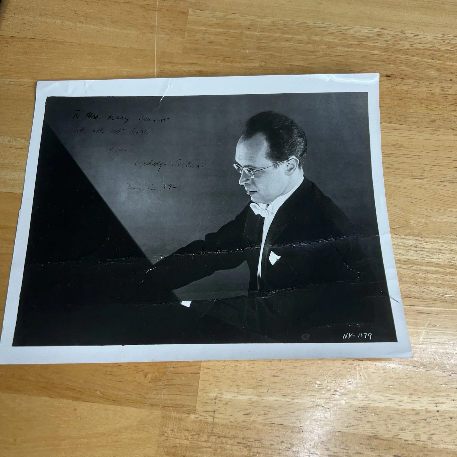 Serkin, Rudolf (1903–1991) Signed Photograph 1942 Play Pianist Photo READ, изображение 2