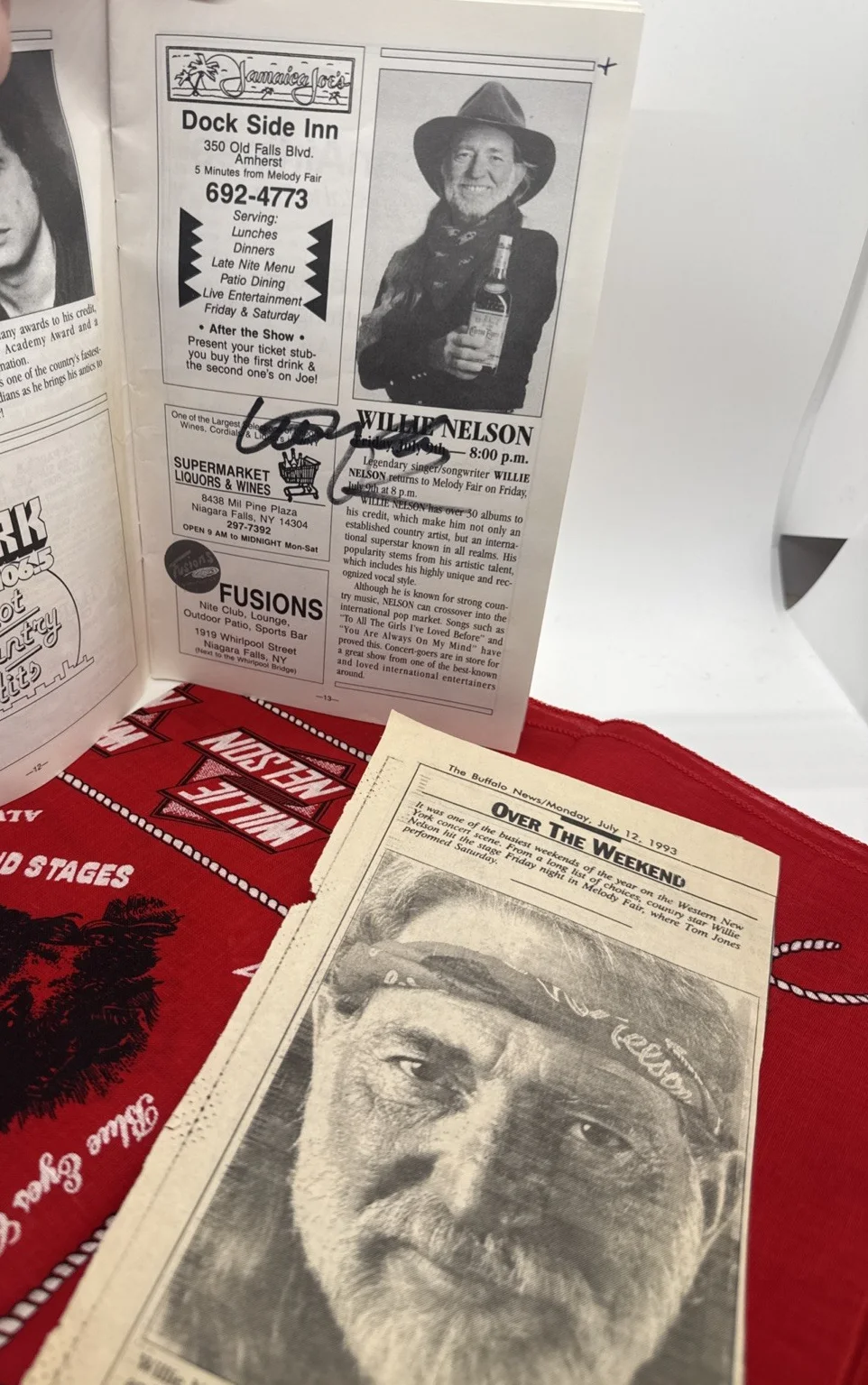 Willie Nelson & Vince Gill Signed Program Autograph Melody Fair-Ticket Stub-More, image 2