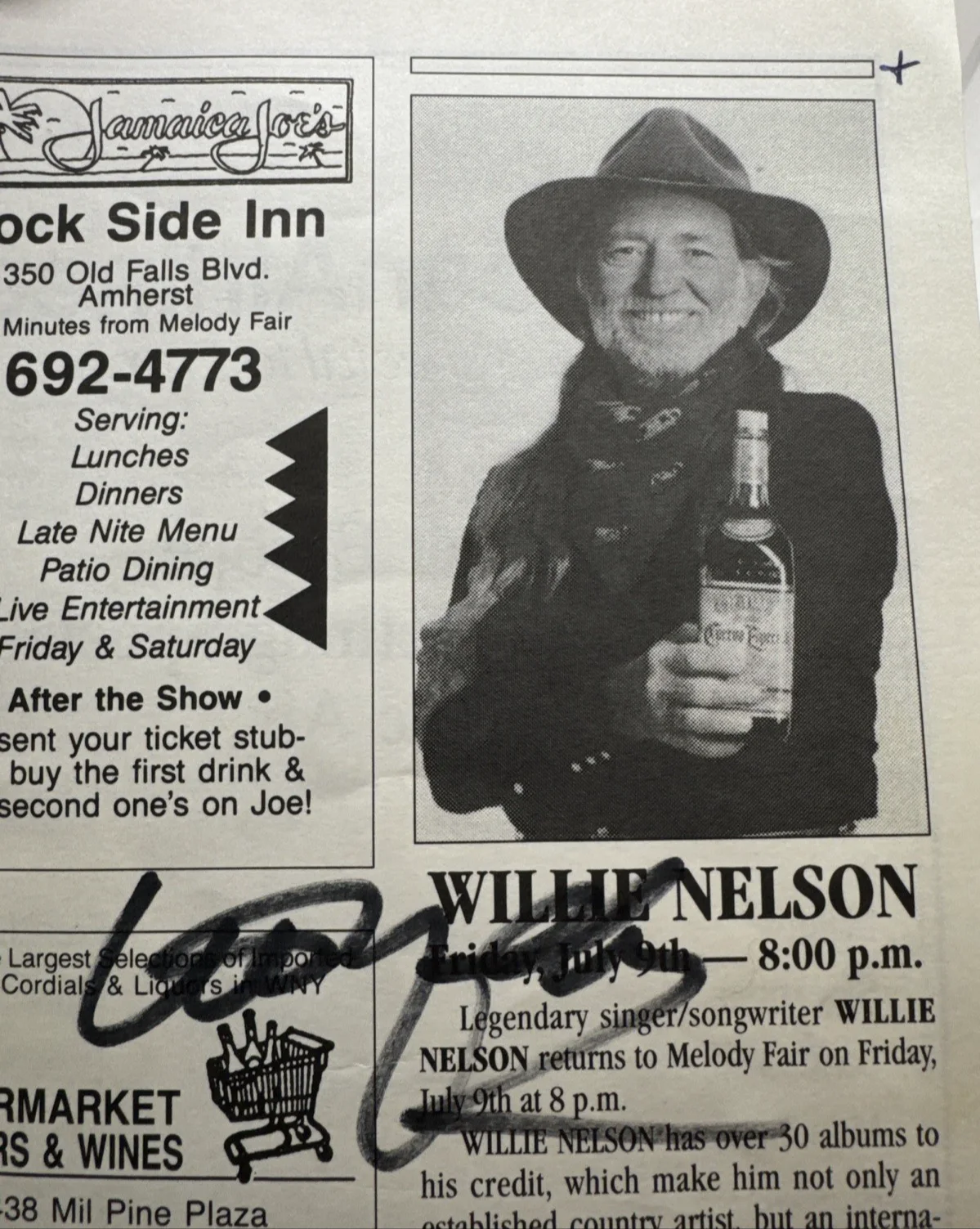 Willie Nelson & Vince Gill Signed Program Autograph Melody Fair-Ticket Stub-More, image 3