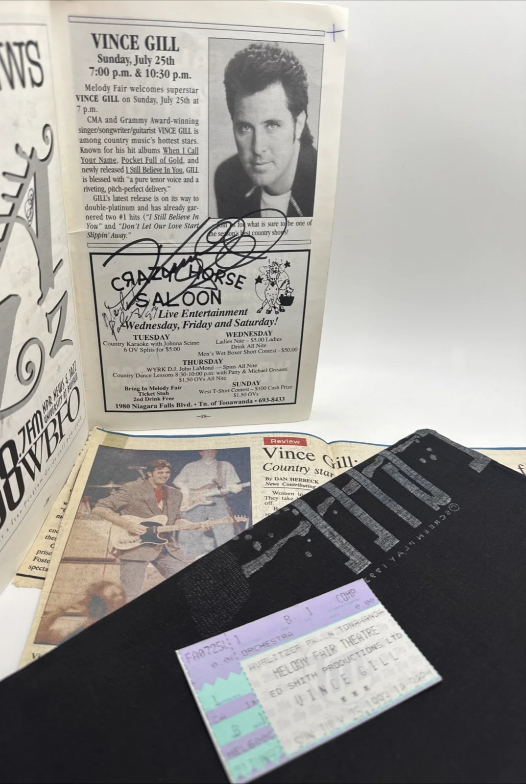 Willie Nelson & Vince Gill Signed Program Autograph Melody Fair-Ticket Stub-More, image 4