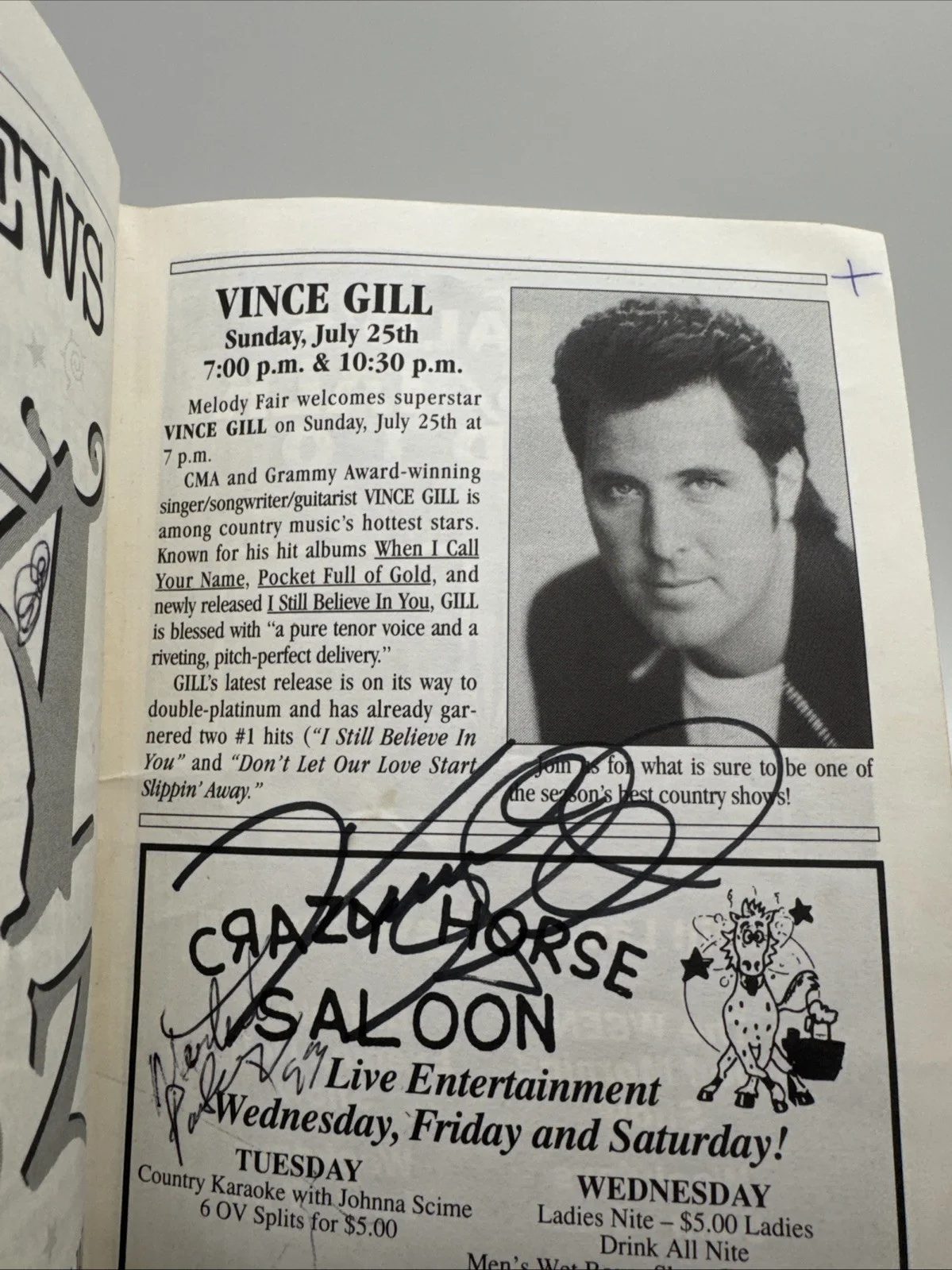 Willie Nelson & Vince Gill Signed Program Autograph Melody Fair-Ticket Stub-More, image 5