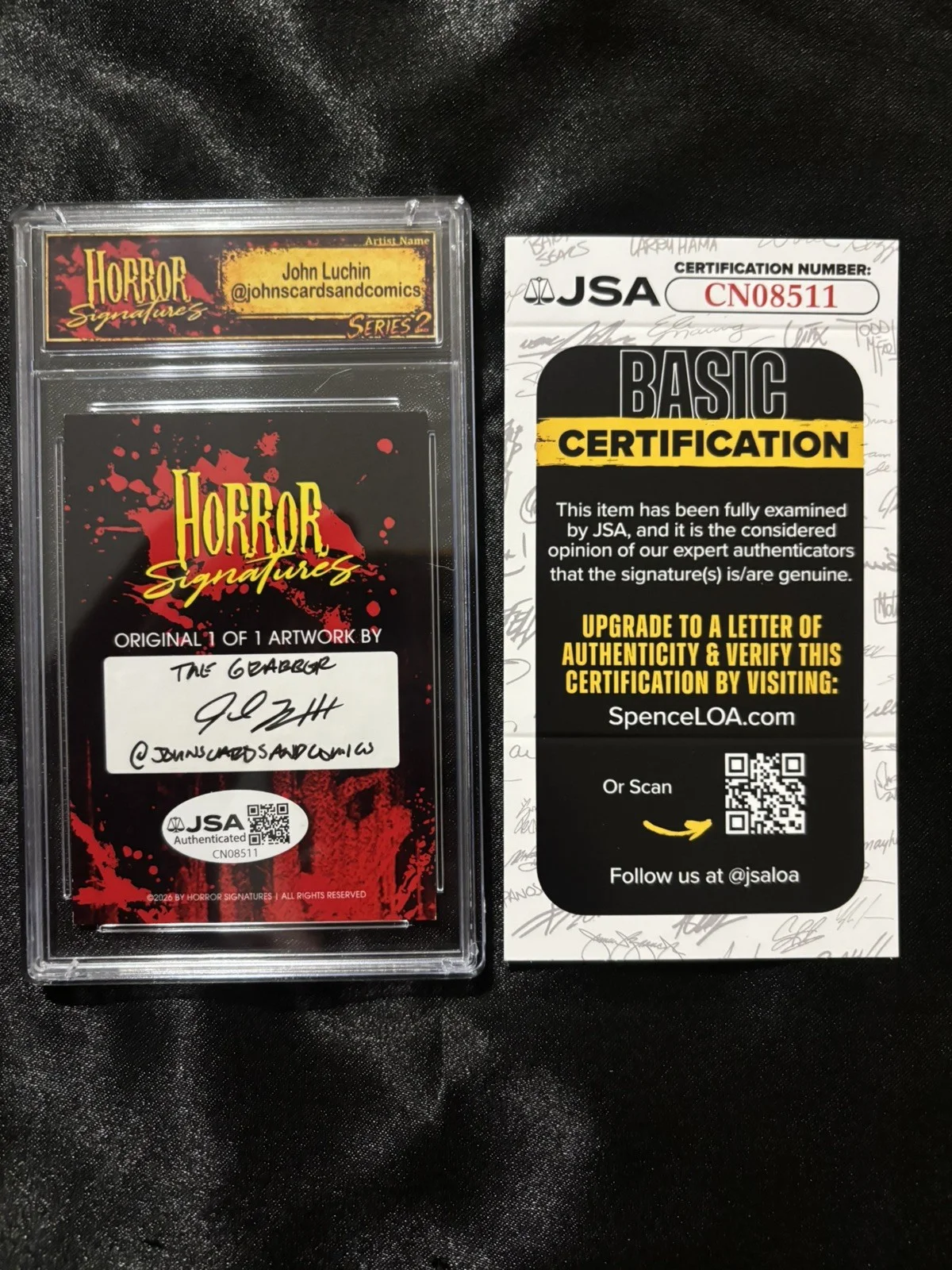 Horror Signatures Ethan Hawke Signed 1 of 1 Sketch Card JSA Black Phone Grabber, image 2