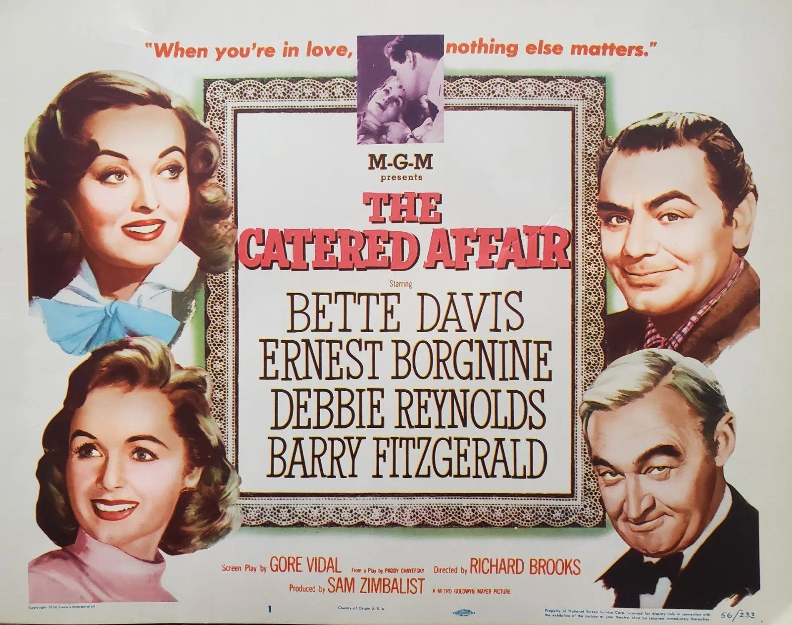 BETTE DAVIS - VINTAGE ORIGINAL 1956 US LOBBY TITLE CARD 11"x14" - STUNNING IMAGE, image 2