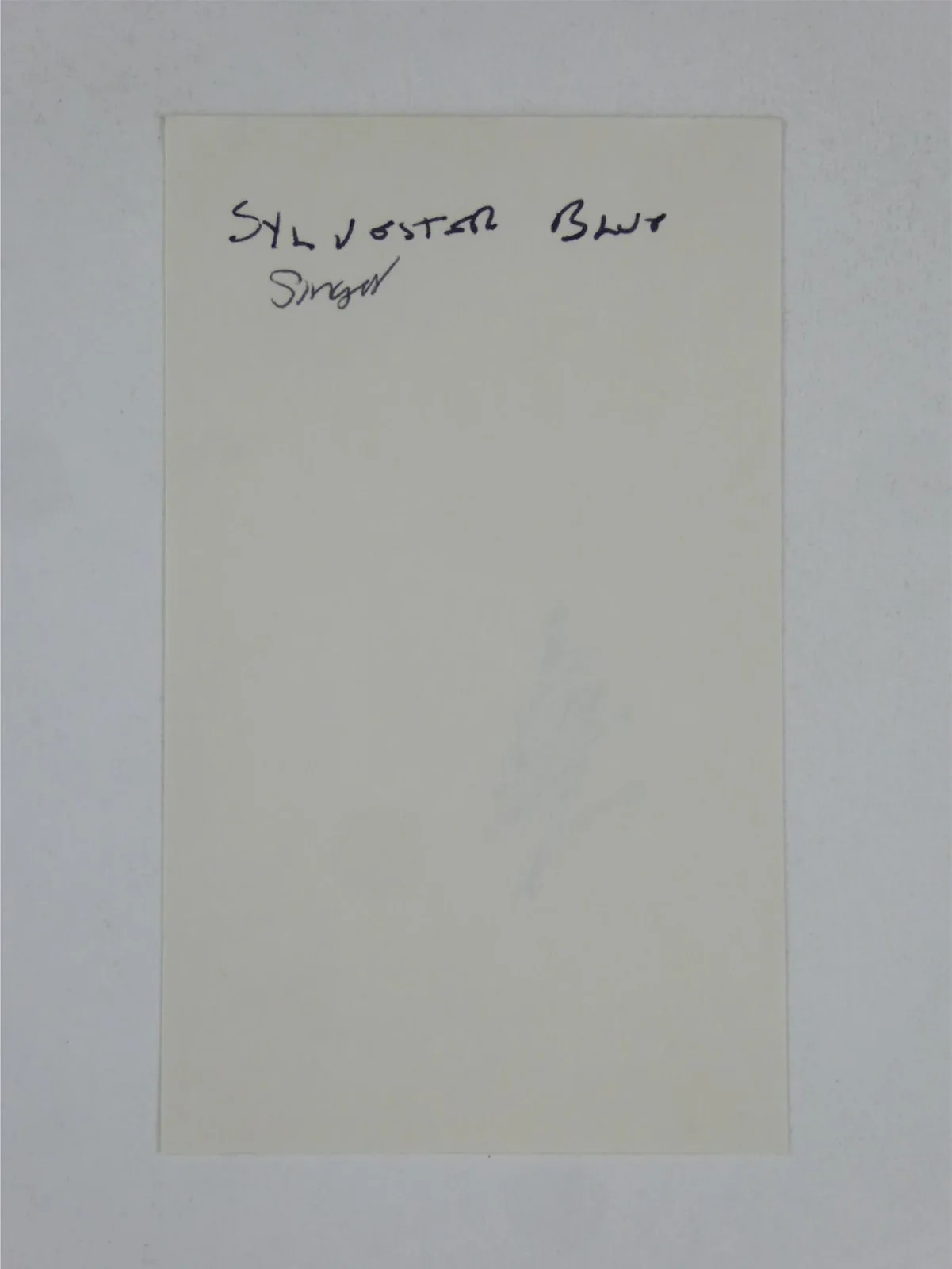 Sylvester Blue Hand Signed Autographed 3x5 Index Card Gospel Singer Praise, изображение 2
