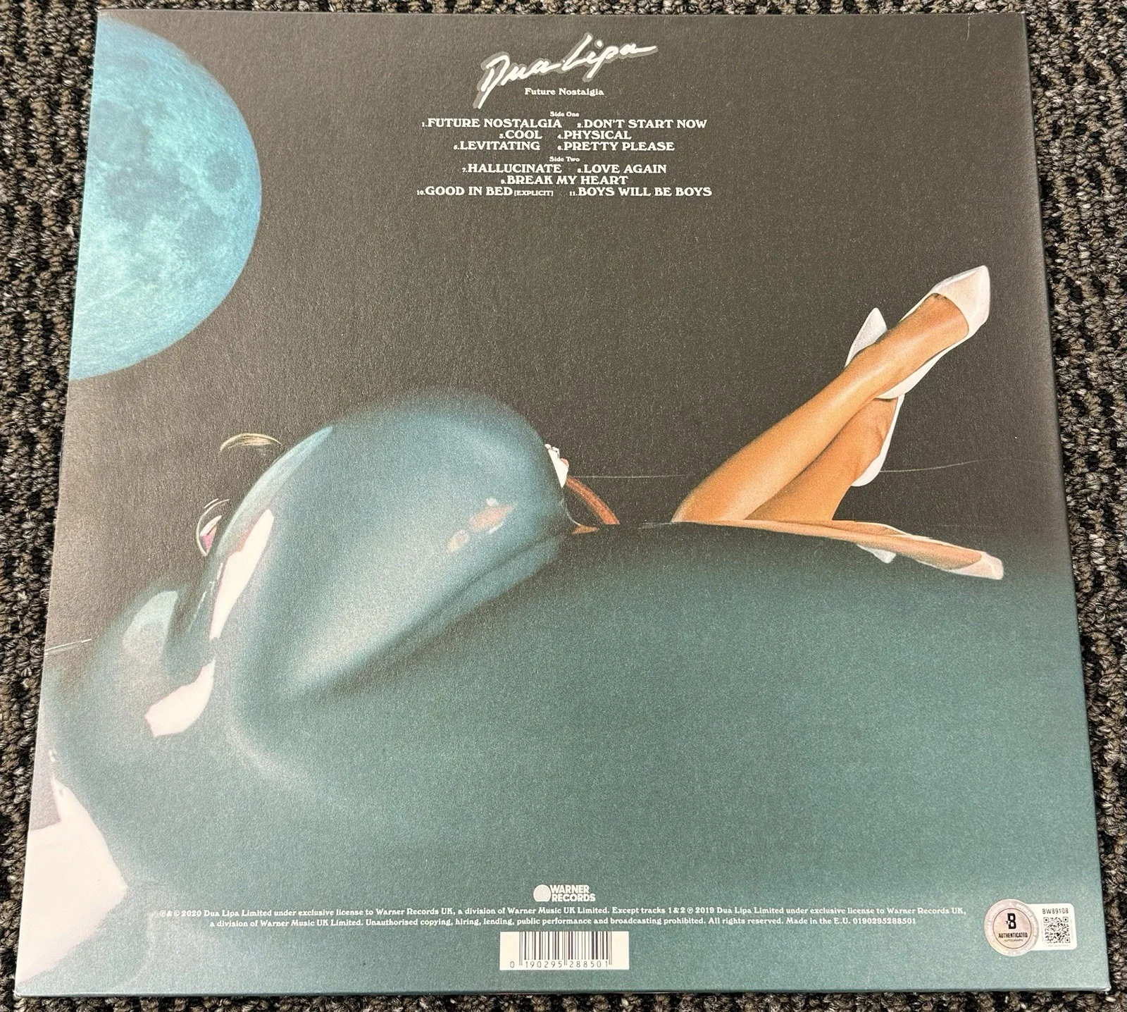 Dua Lipa Signed Autograph 2020 Future Nostalgia Album Vinyl Record Beckett BAS, изображение 2