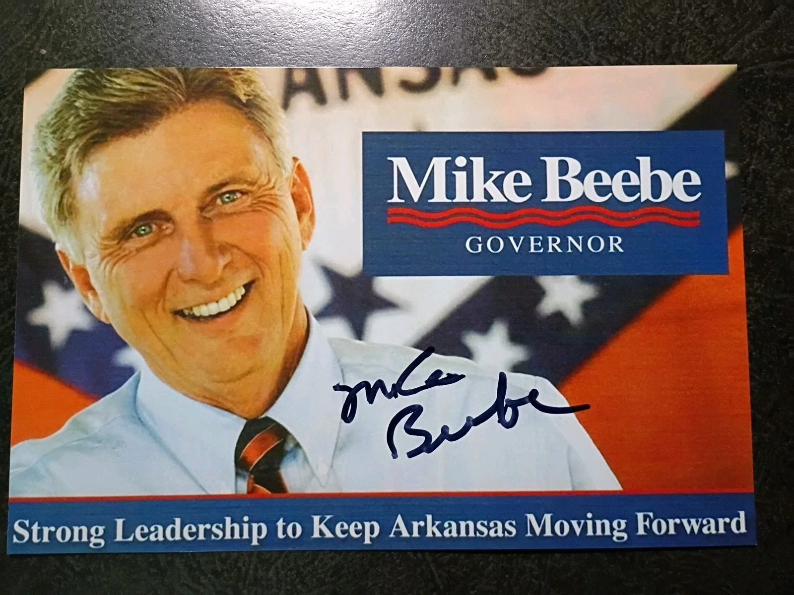 JILLIAN BARBERIE — MIKE BEEBE Hand Signed Autograph 4X6 Photo - 45TH GOVERNOR OF ARKANSAS