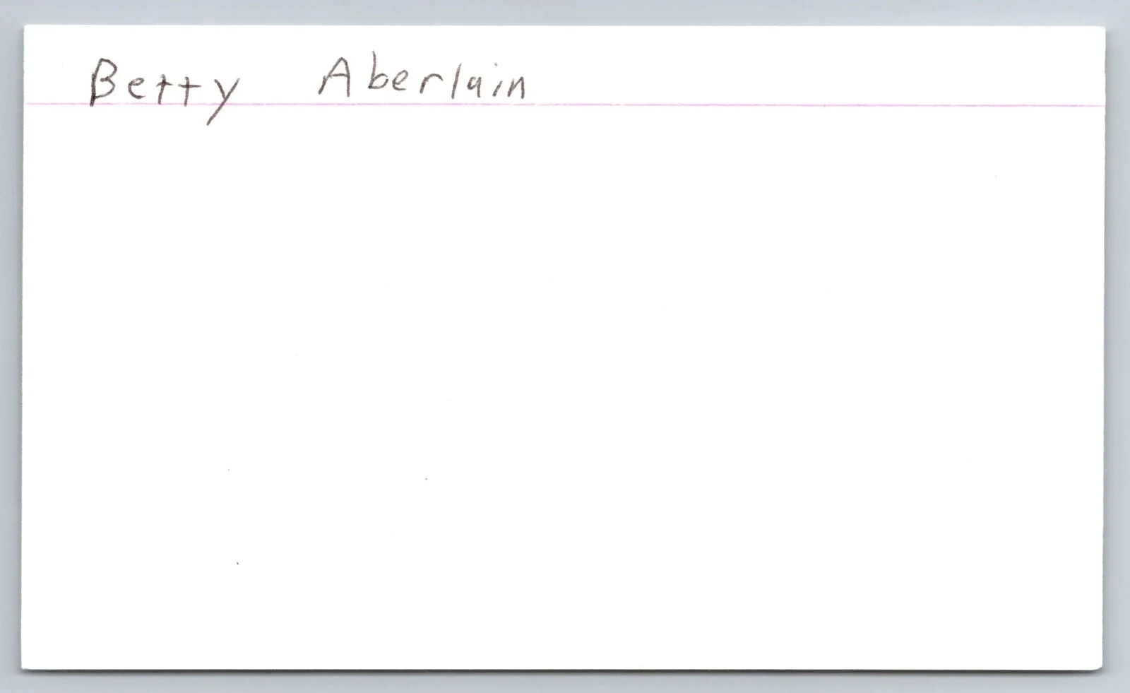 Betty Aberlain — Betty Aberlain hand signed Index Card - Actress - Mister Roger's Neighborhood, image 2