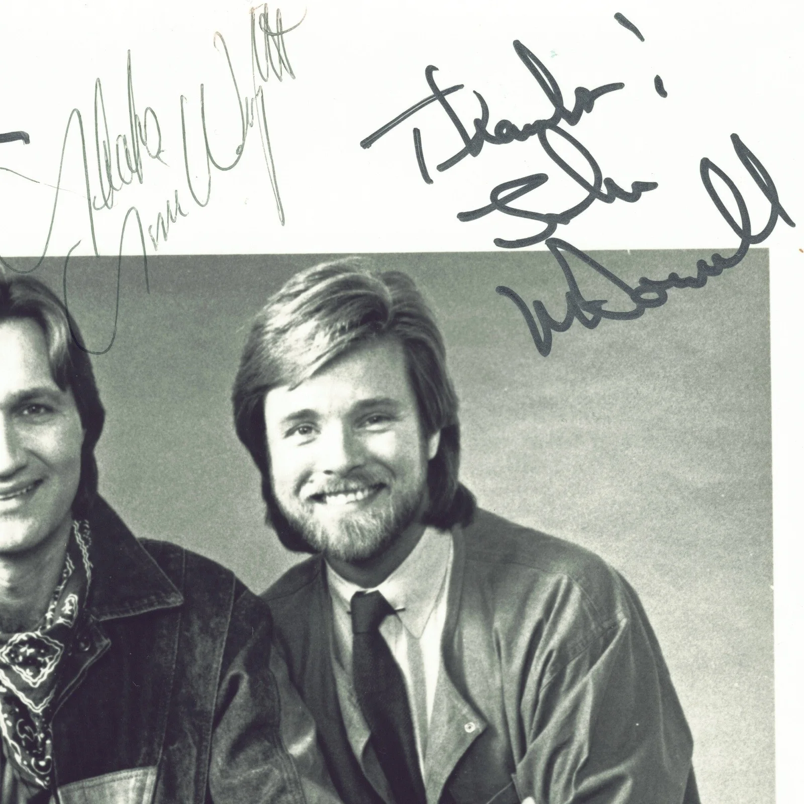 Wright Brothers Band all 5 members Signed Autographs 8x10 B&W Promo Photo VTG, изображение 3