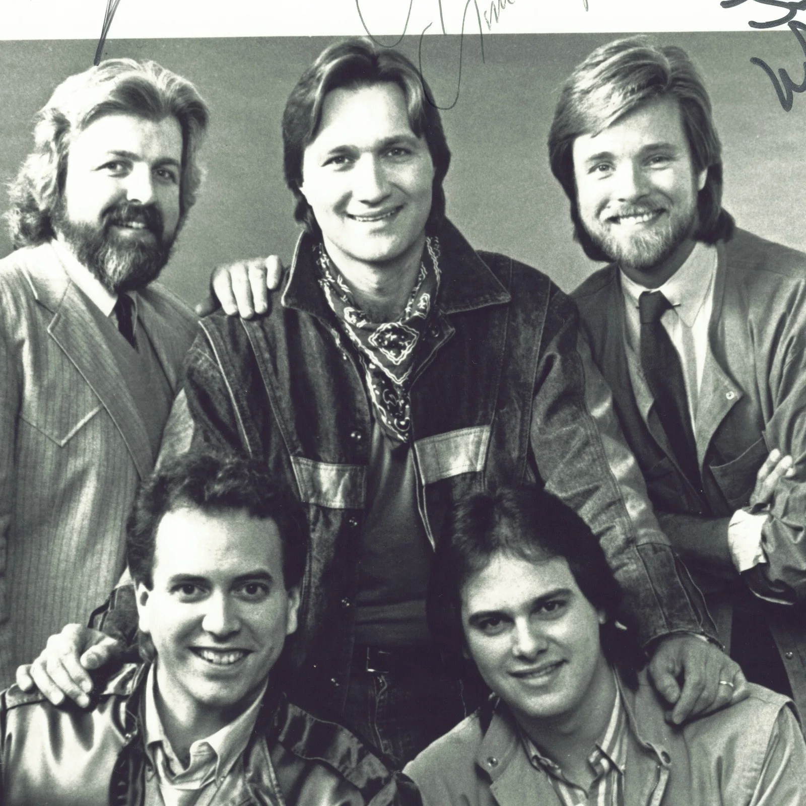 Wright Brothers Band all 5 members Signed Autographs 8x10 B&W Promo Photo VTG, изображение 5