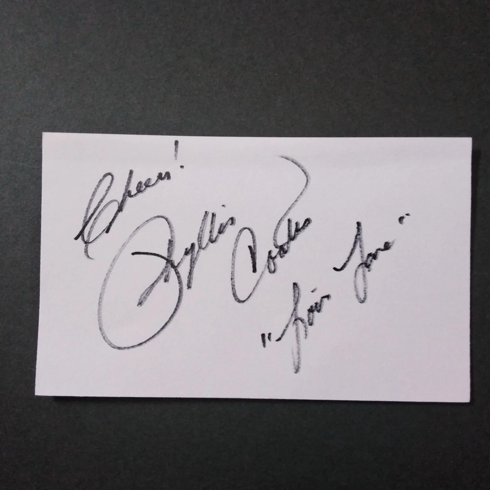Phyllis Coates SIGNED Card Photo Movie TV Actress Superman Mole Men Panther Girl, изображение 3