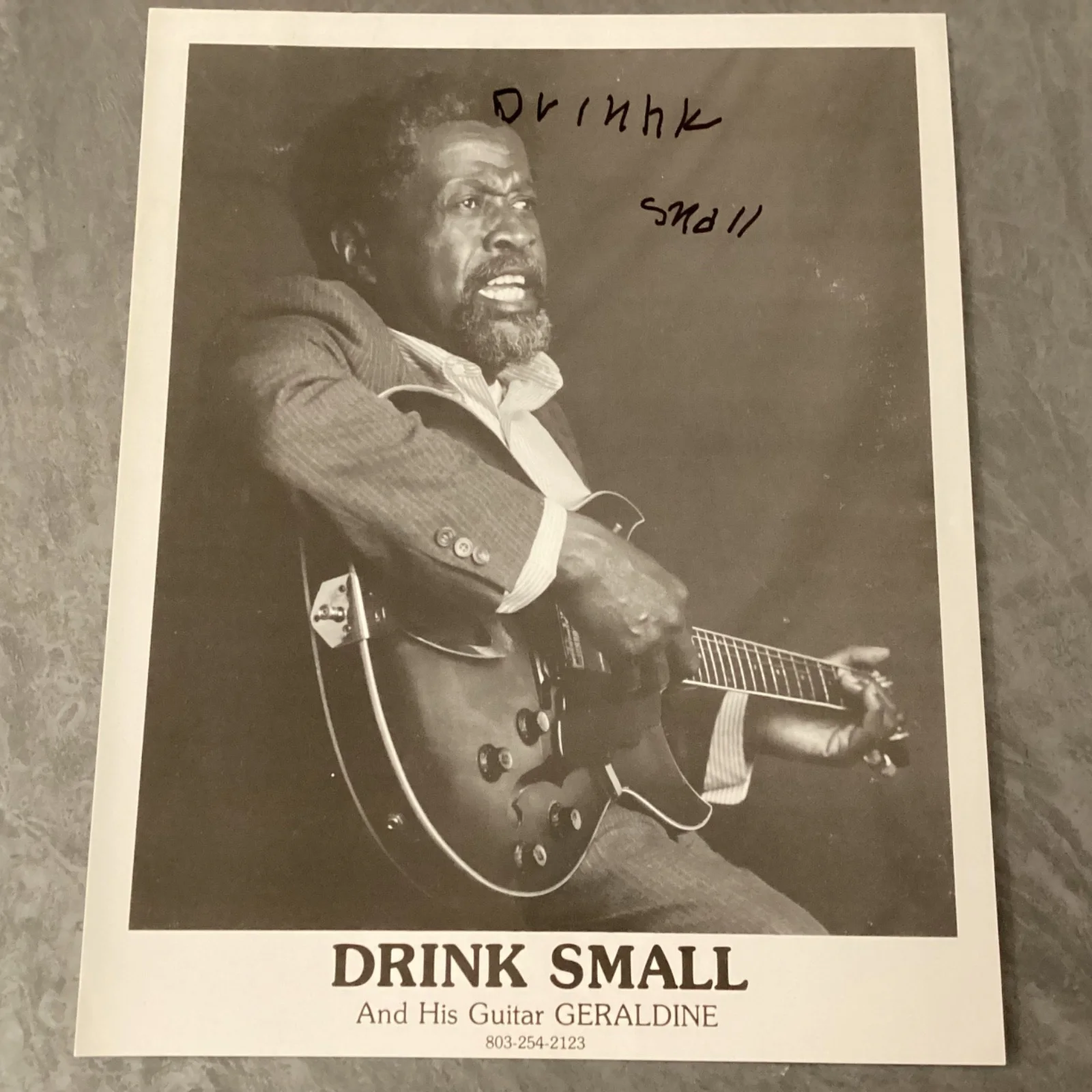 DRINK SMALL Signed Promo Photo Autographed 8x10 The Blues Doctor, изображение 2