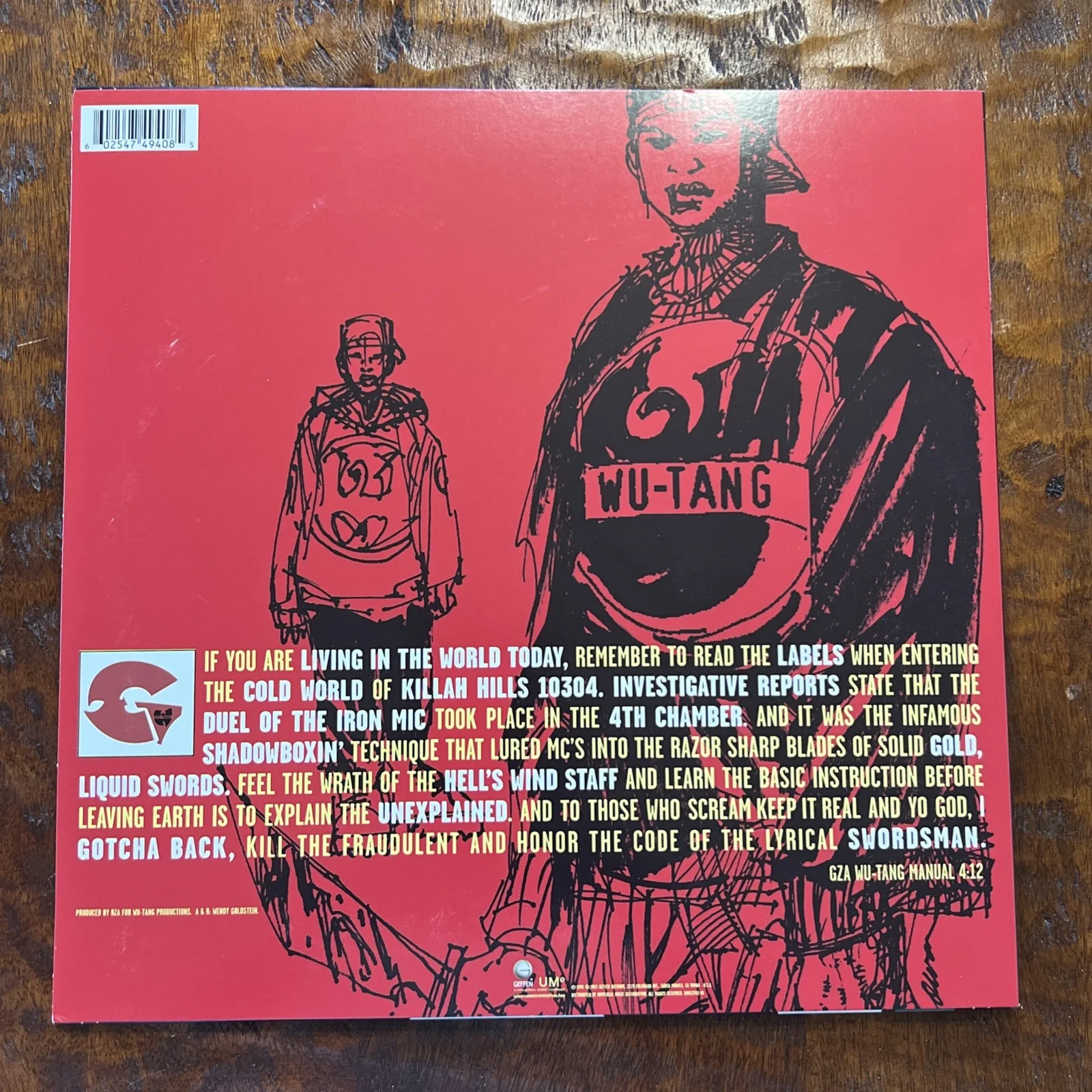 GZA Signed Liquid Swords Vinyl LP Record JSA Coa Autographed Genius, image 4