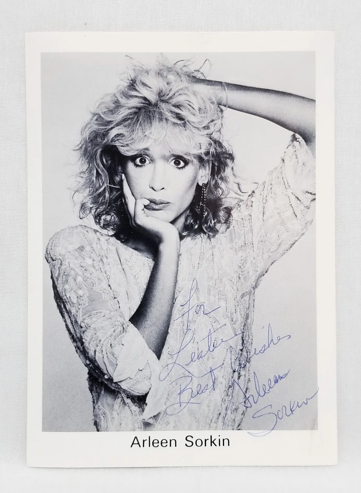Arleen Sorkin — Arleen Sorkin Signed 5x7 Photo & Note 1991 Actress & Animated Harley Quinn RARE, image 2