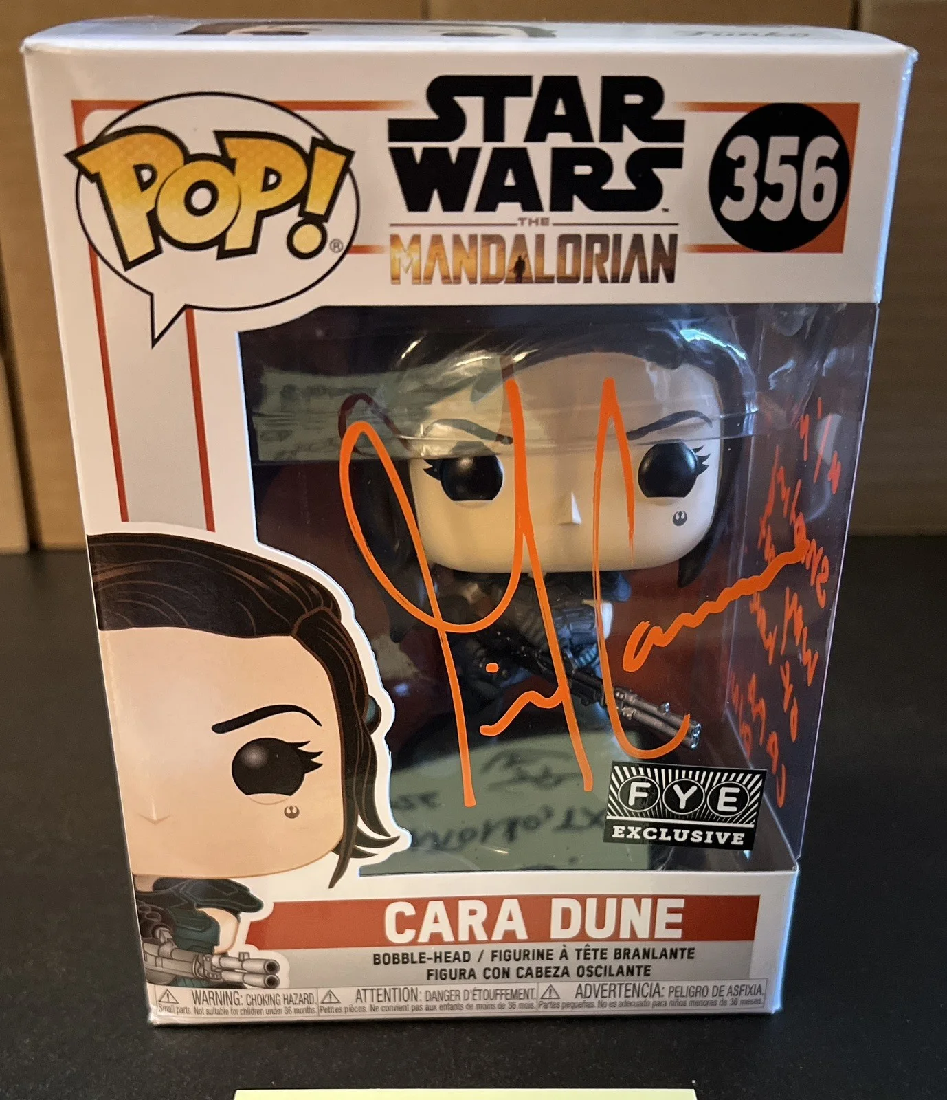 GINA CARANO — Gina Carano Signed Cara Dune Funko Pop #356 FYE JSA Quote Auto AZ50606, изображение 2