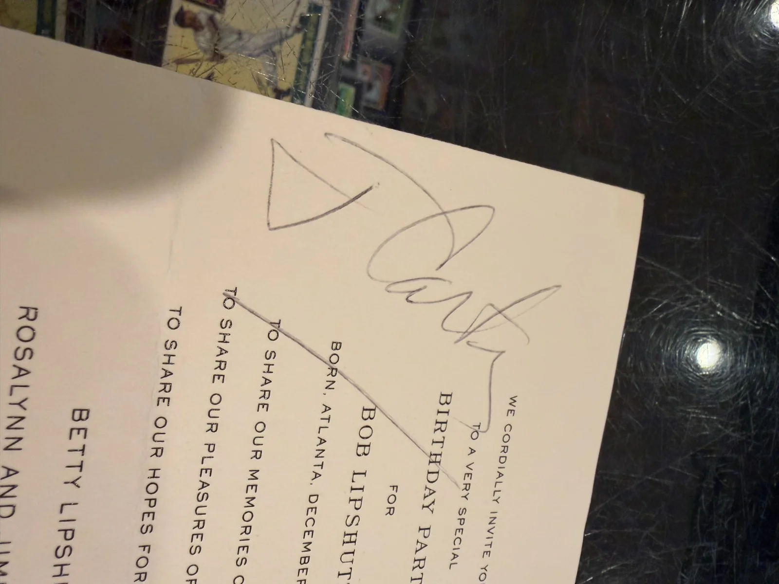 JIMMY CARTER PRESIDENT OF THE UNITED STATES SIGNED BIRTHDAY PARTY INVITATION JSA, изображение 2