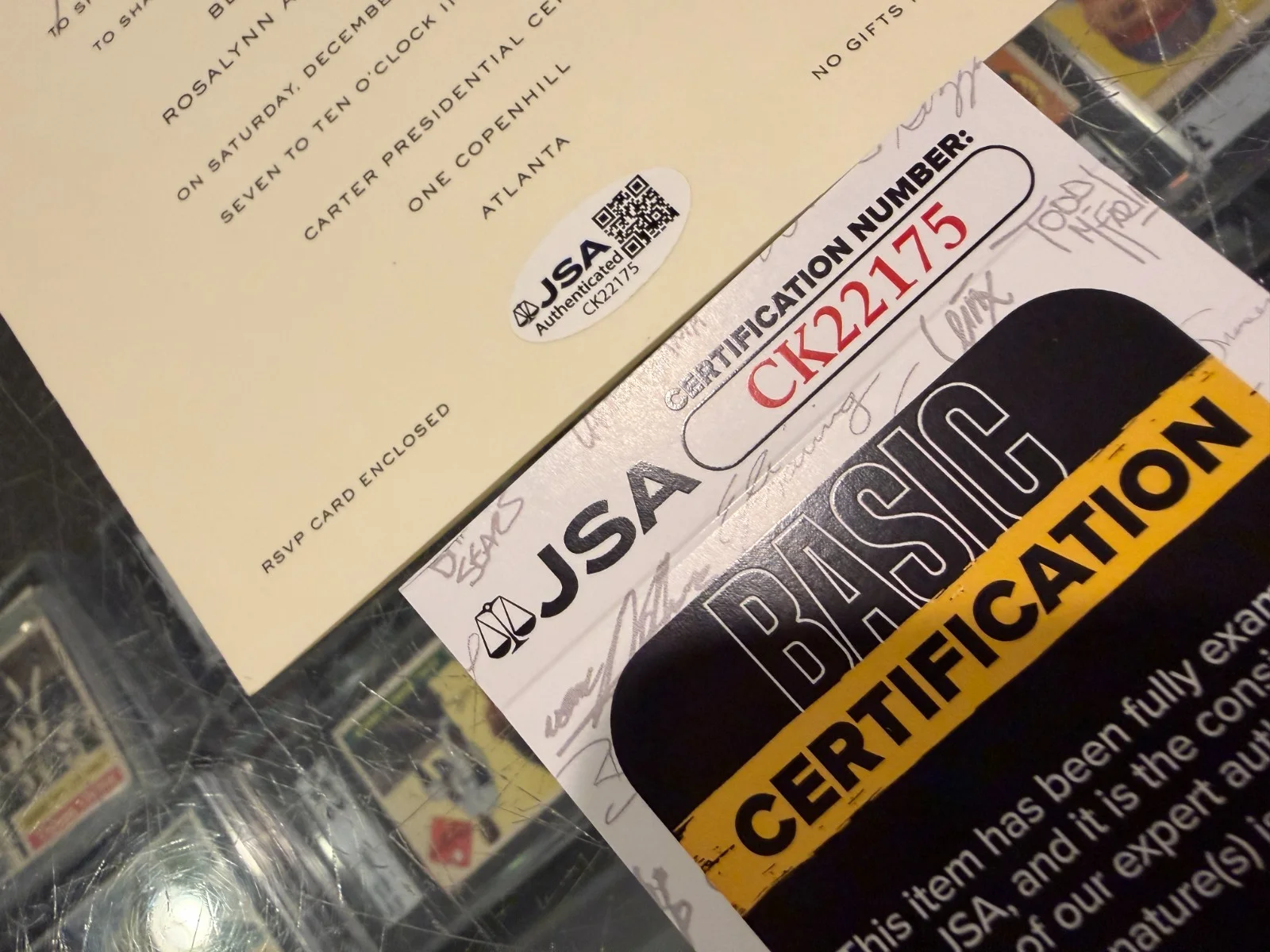JIMMY CARTER PRESIDENT OF THE UNITED STATES SIGNED BIRTHDAY PARTY INVITATION JSA, изображение 3