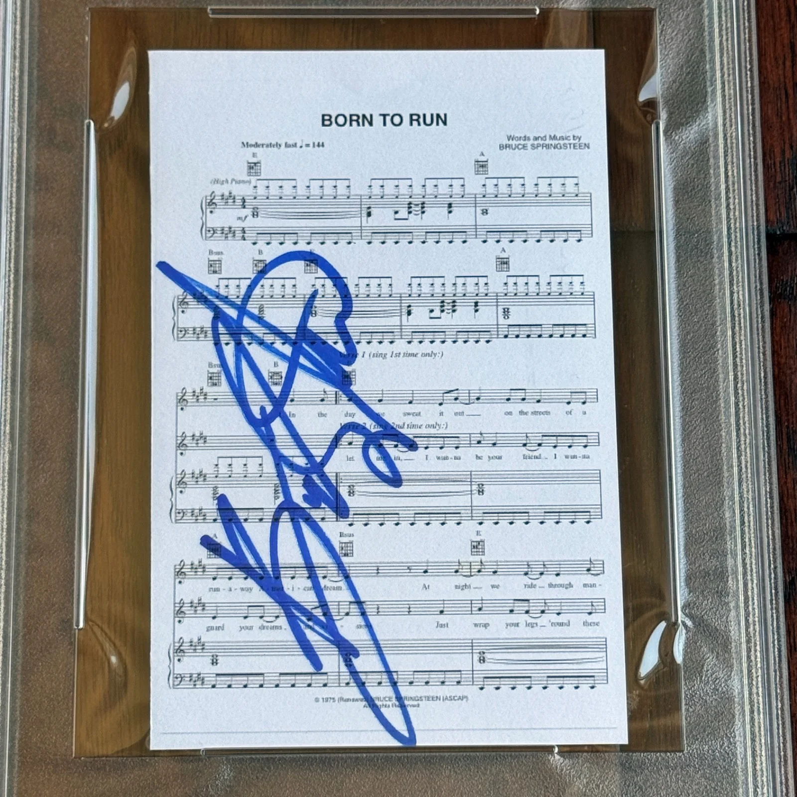 BRUCE SPRINGSTEEN Autograph BORN TO RUN Souvenir Sheet Music Signed * PSA, image 2