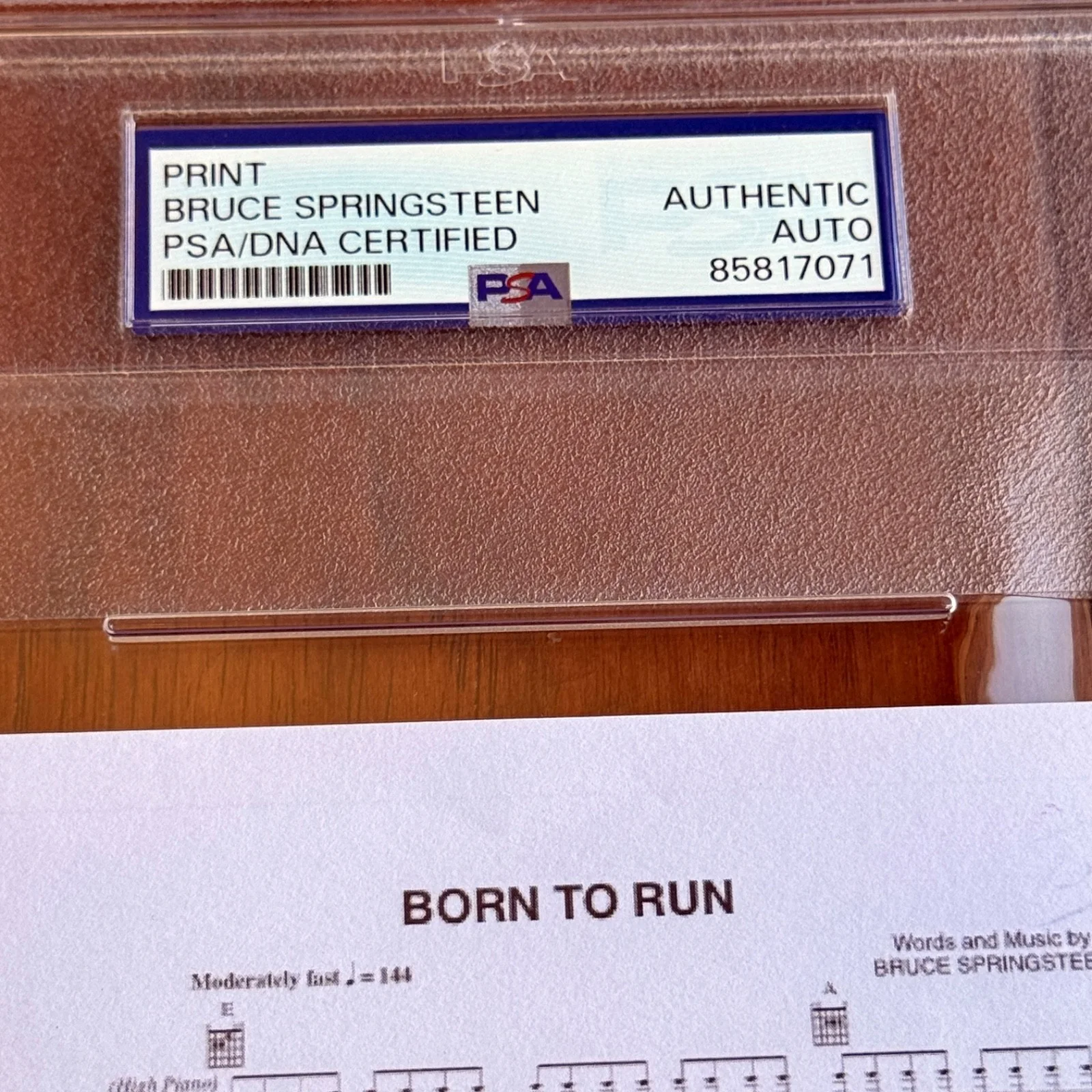 BRUCE SPRINGSTEEN Autograph BORN TO RUN Souvenir Sheet Music Signed * PSA, image 3