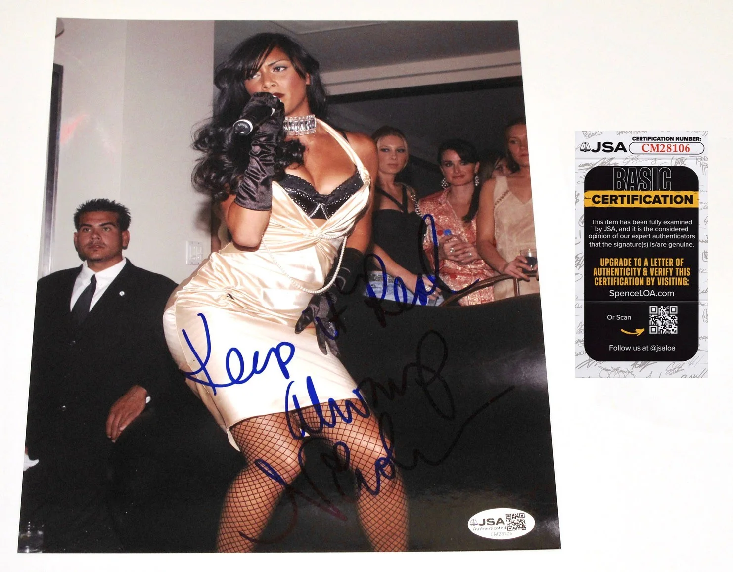 NICOLE SCHERZINGER — Nicole Scherzinger signed "PUSSYCAT DOLLS" 8x10 Photo RARE Inscription JSA COA