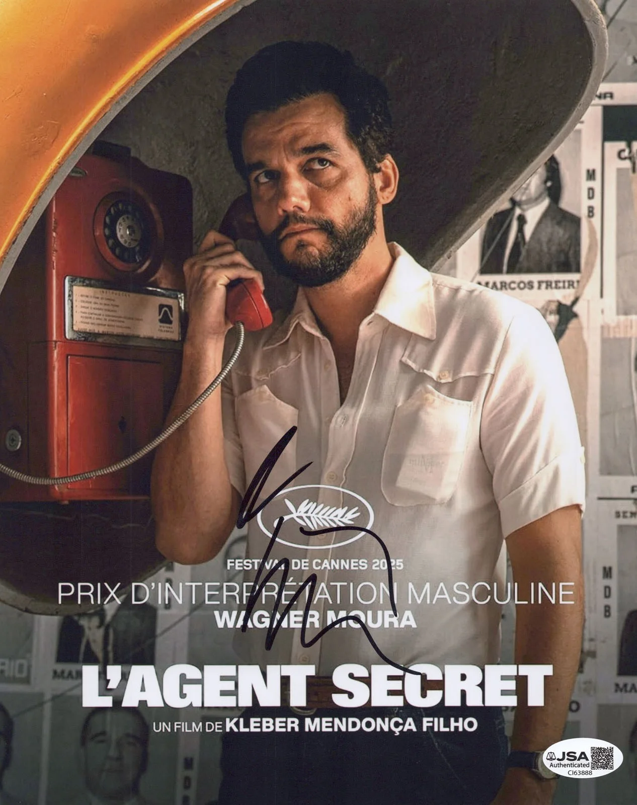 WAGNER MOURA — Wagner Moura signed "THE SECRET AGENT" 8x10 Photo PROOF a OSCAR Marcelo JSA COA, image 5