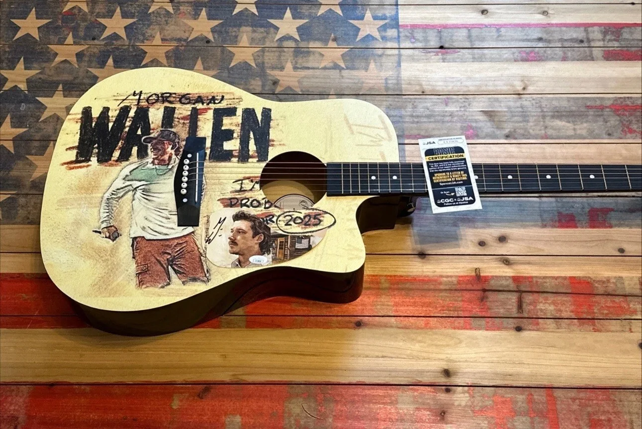 🎶 RARE Morgan Wallen CUSTOM SIGNED Guitar I’M THE PROBLEM TOUR WALLEN JSA CERT, image 3