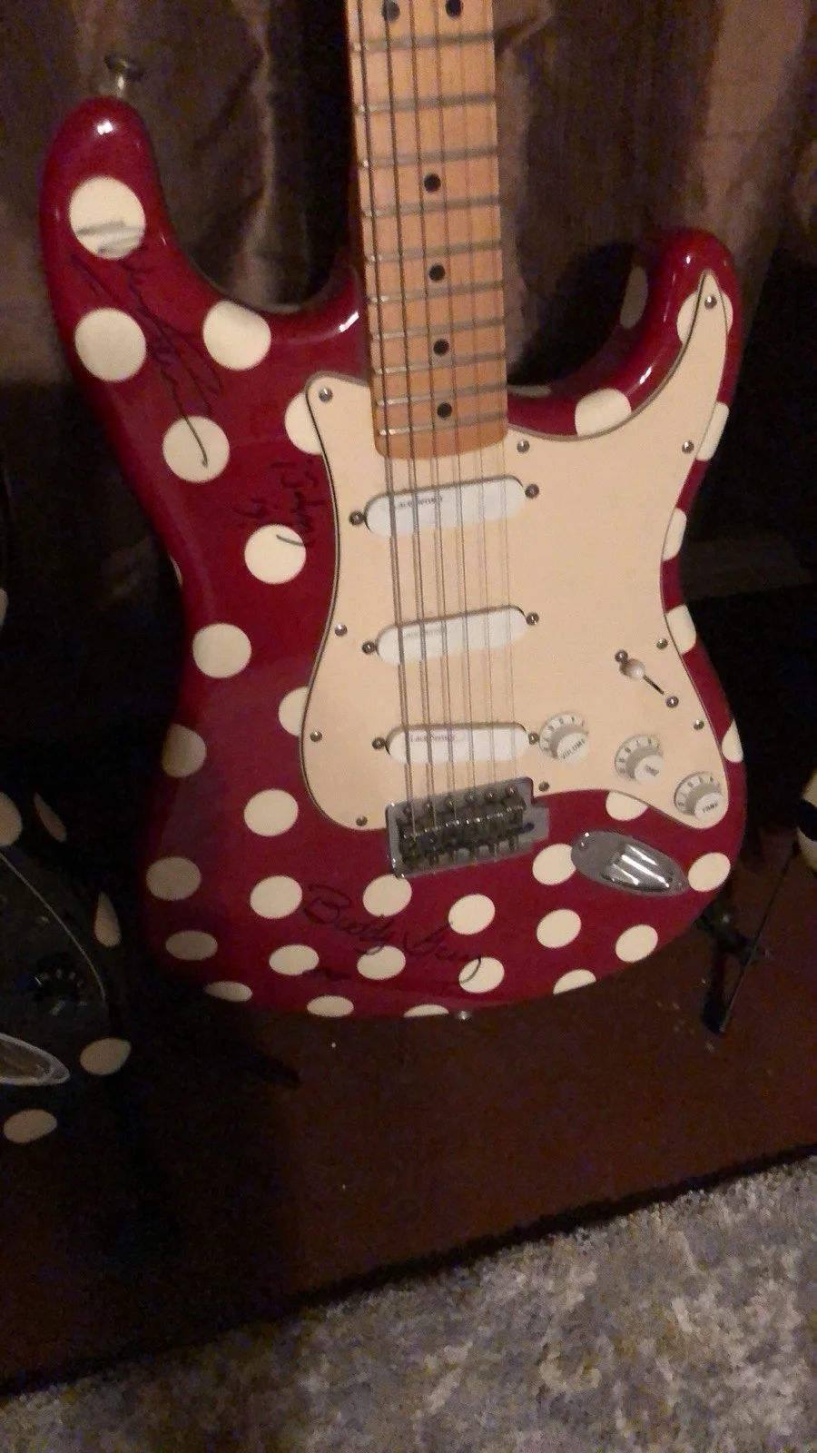 Signed Buddy Guy Red Stratocaster Electric Guitar First Run 1997, image 5