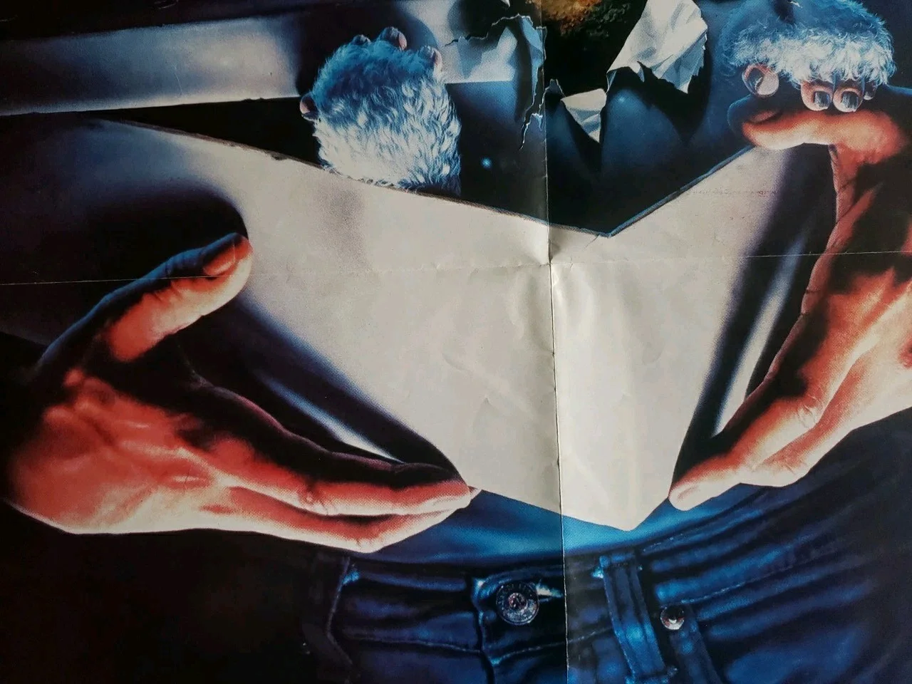 Original 1984 GREMLINS UK Video Store Film Poster A2 Very Good Folded Con, image 4