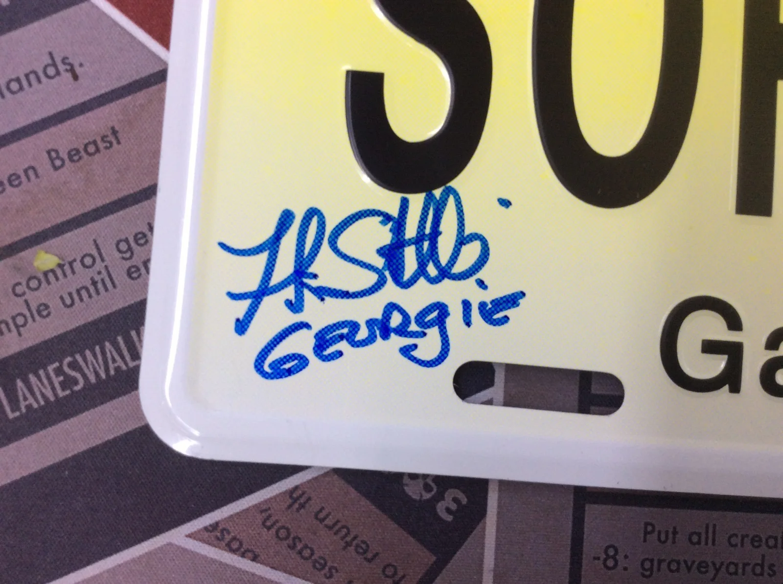 John Fiore — John Fiore & Frank Santorelli Sopranos Authentic Signed License Plate JSA COA, image 4