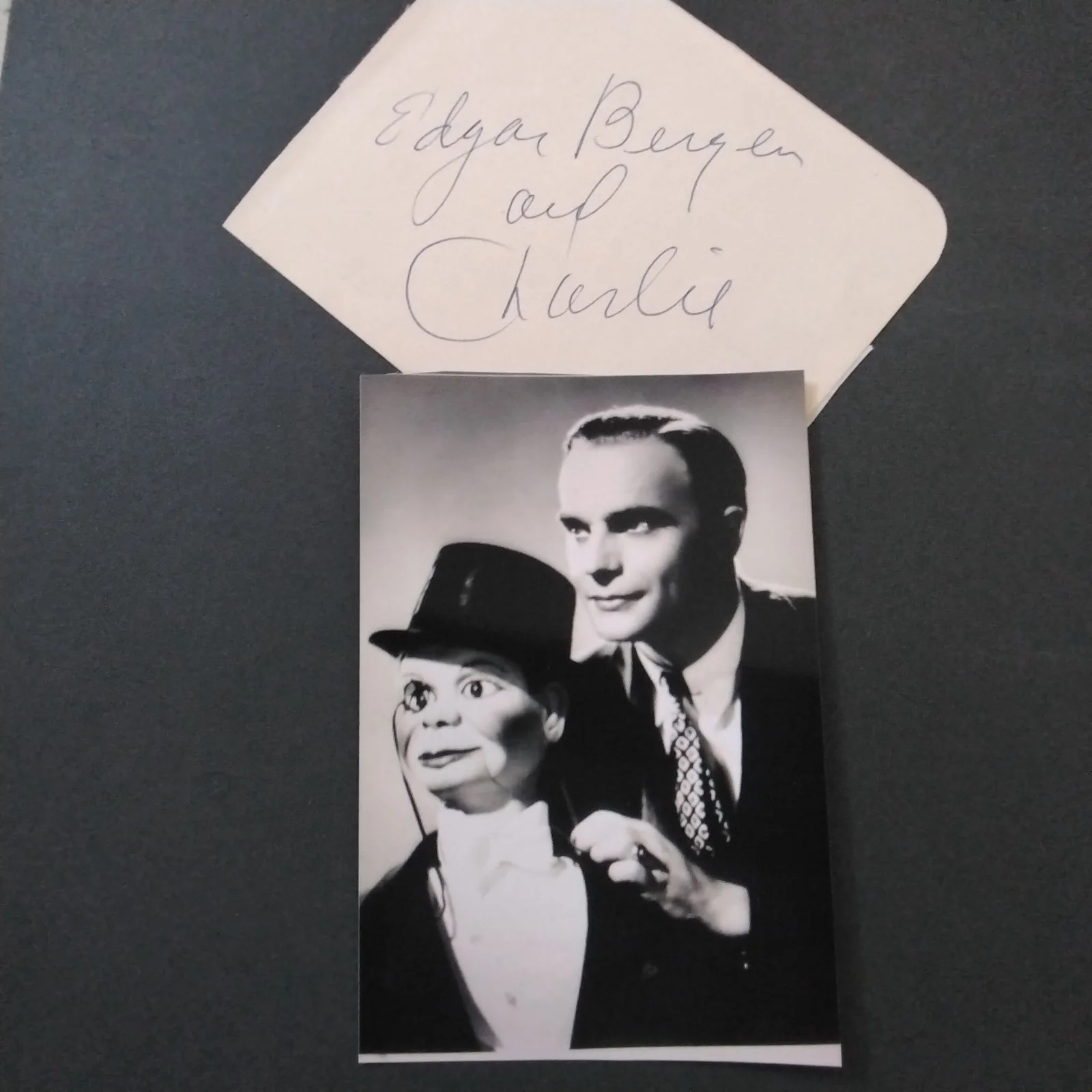 Edgar Bergen Signed Paper Photo 30s Movie TV Ventriloquist Charlie McCarthy, изображение 2