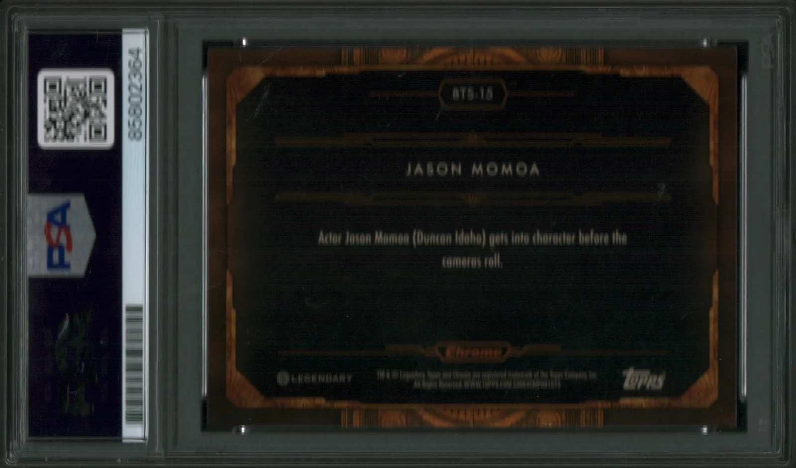 jason momoa — Jason Momoa Signed Dune Trading Card Behind The Scenes PSA/DNA Duncan BTS-15, image 2