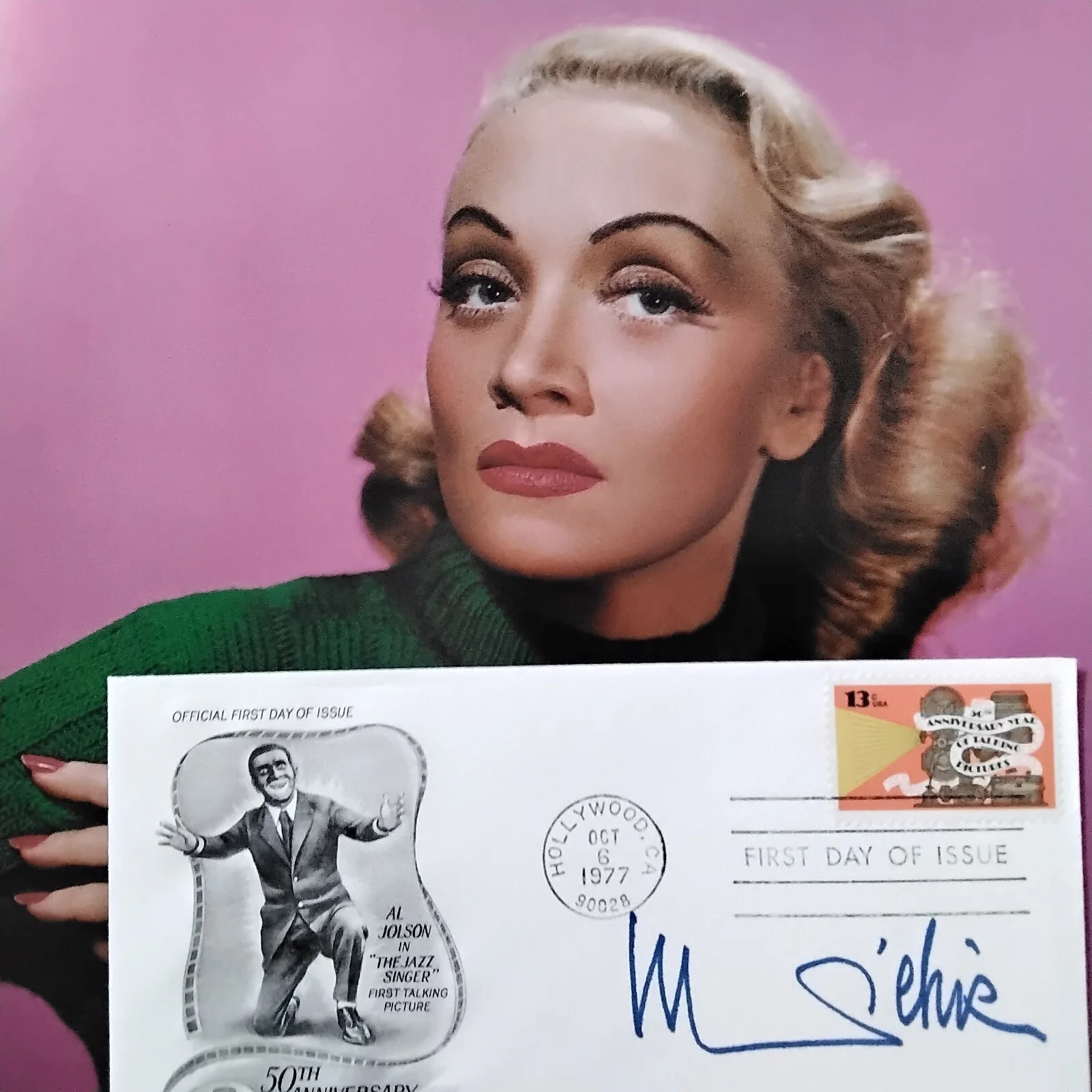 Marlene Dietrich SIGNED 1977 Envelope Photo Movie Actress Morocco Blue Angel, изображение 3