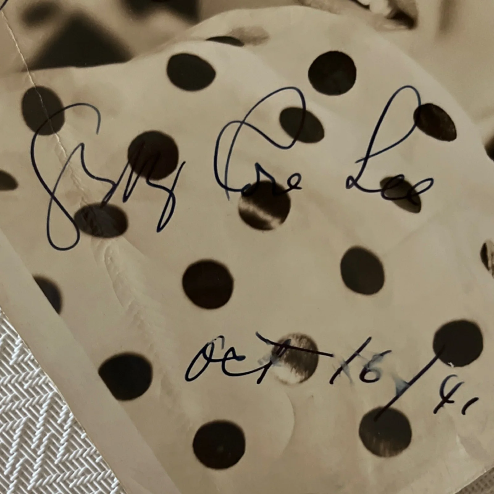 Signature visible, name unclear — Gypsy Rose Lee Signed Autographed Original 8 x 10 Movie Photograph, Dated 1941, image 4