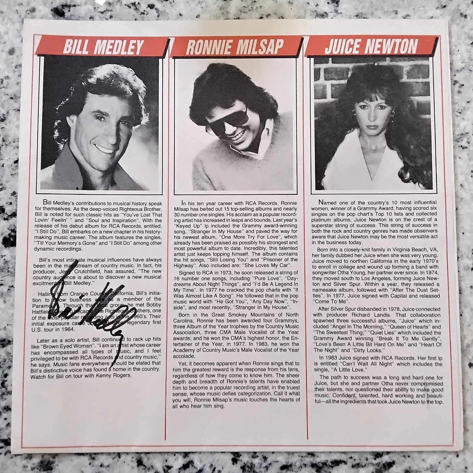 Bill Medley SIGNED 1984 Booklet Righteous Brothers Unchained Melody Loving Feel, image 2