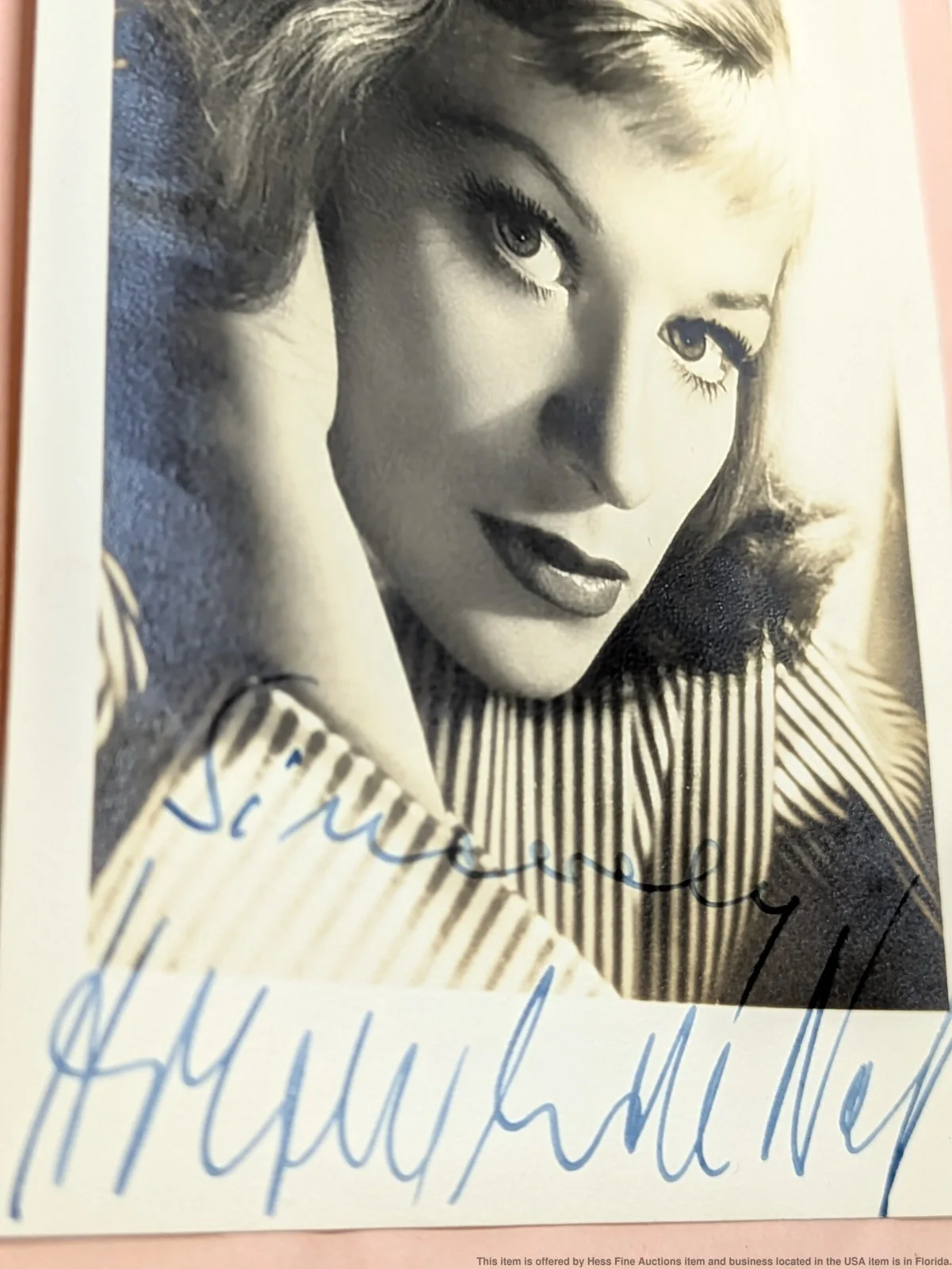 Signed Photograph Hildegard Knef Neff Film Actress Vintage Silver Gelatin Print, изображение 3