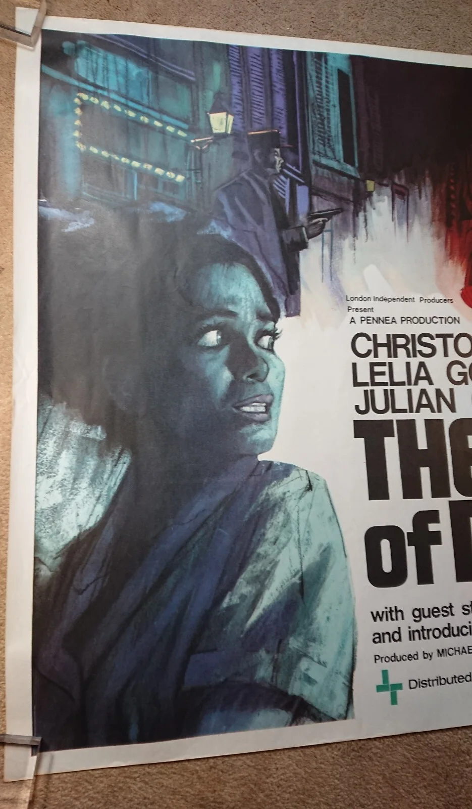 Original Theatre of Death 1967 British Quad Film Poster, Christopher Lee, изображение 2