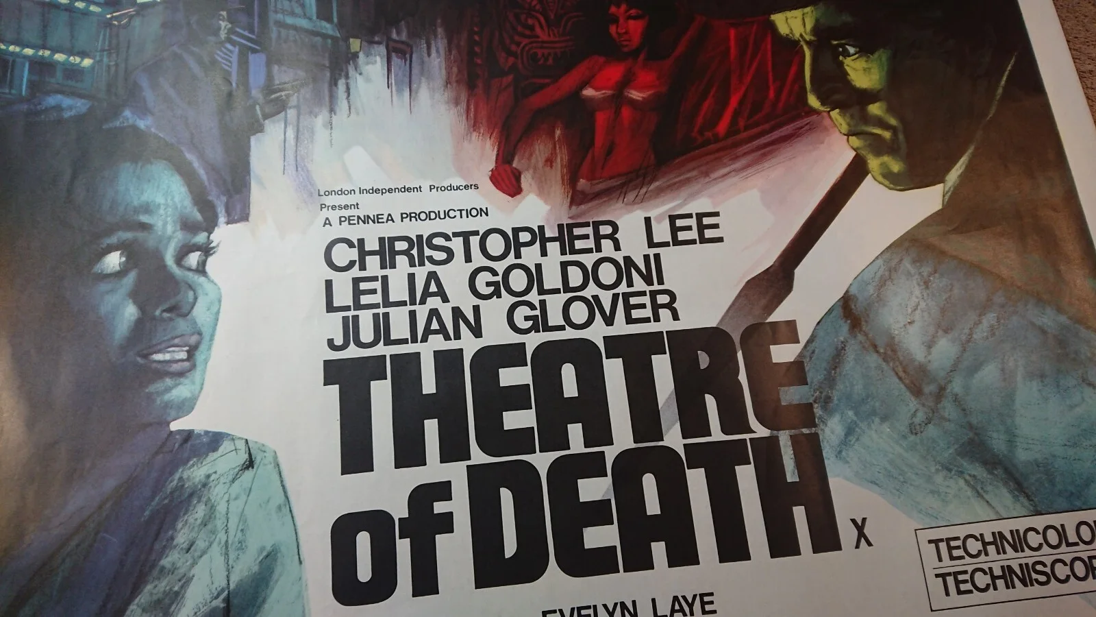 Original Theatre of Death 1967 British Quad Film Poster, Christopher Lee, изображение 4