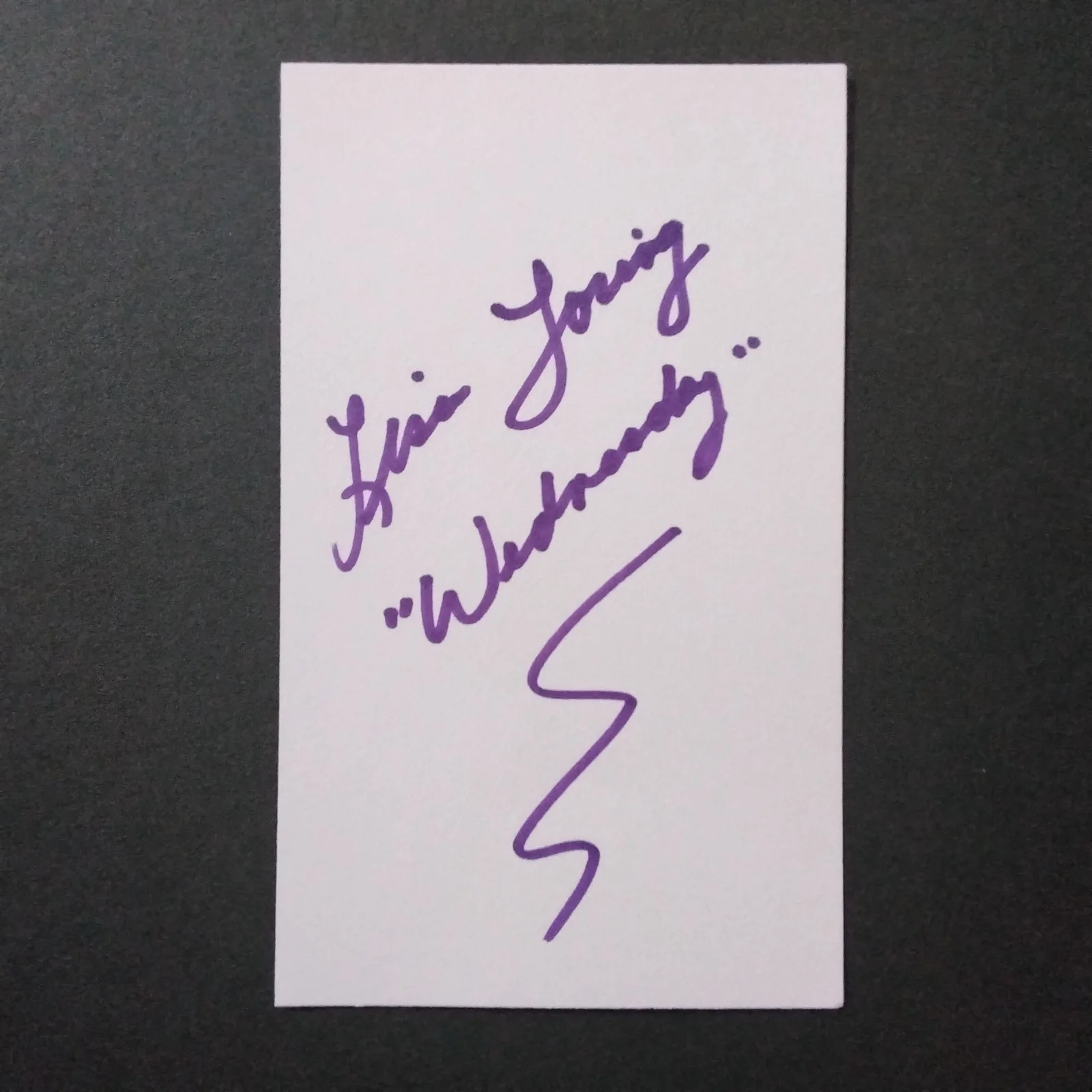 Lisa Loring SIGNED Card Photo 60s Movie TV Actress Addams Family Blood Frenzy, изображение 4